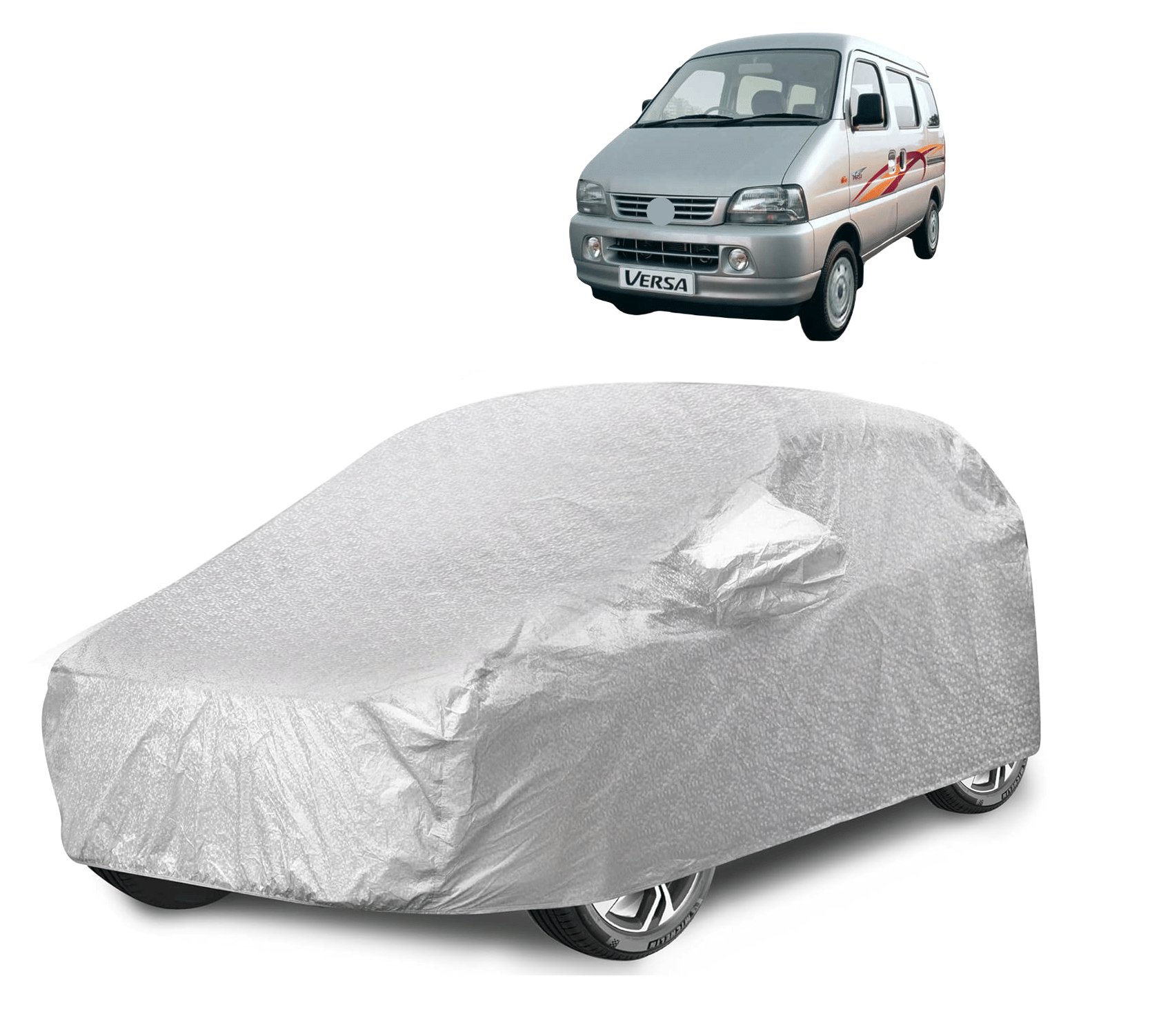     			Caronix Car Body Cover for Maruti Suzuki All Car Models With Mirror Pocket ( Pack of 1 ) , Silver