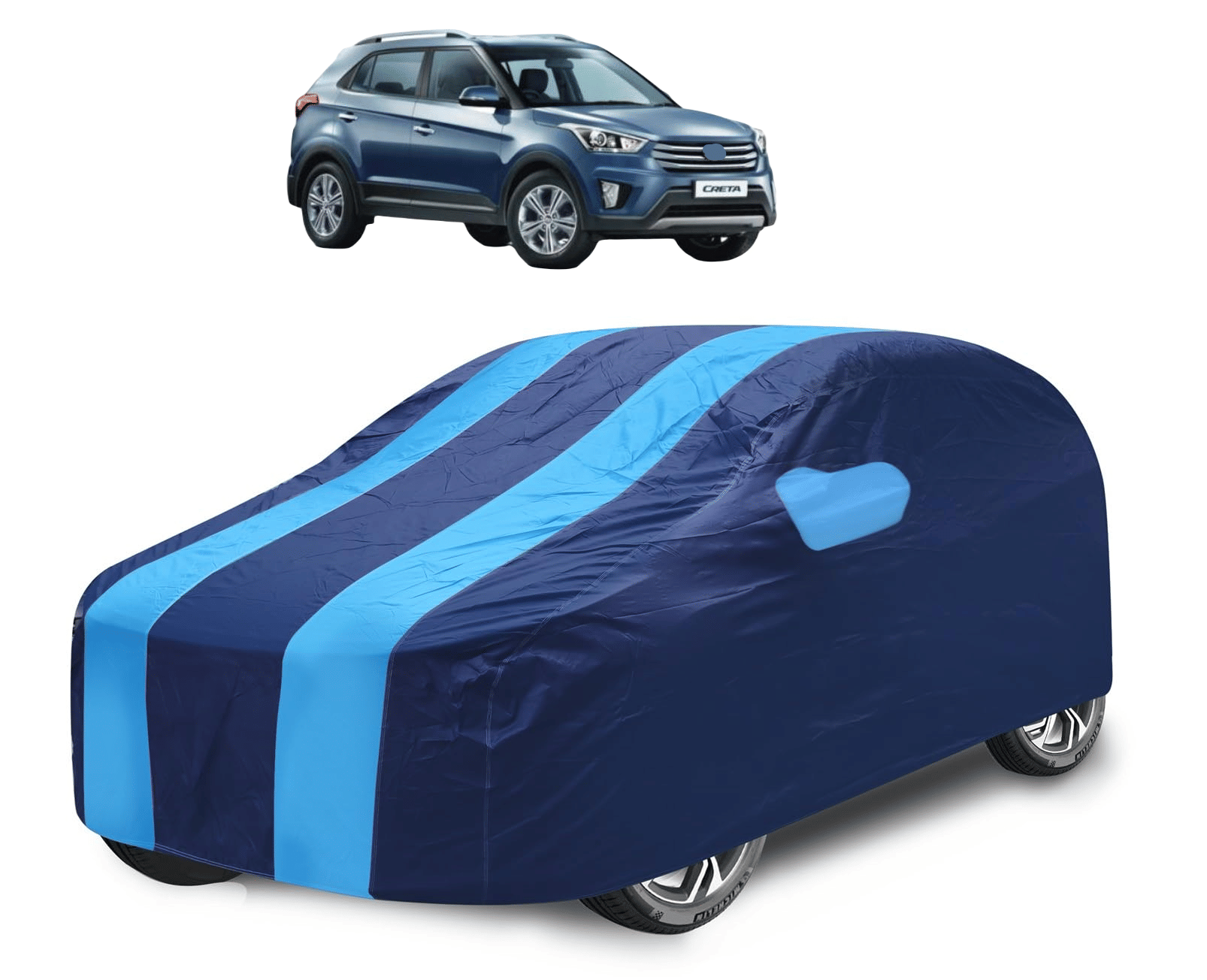Caronix Car Body Cover for Hyundai All Car Models With Mirror Pocket ( Pack of 1 ) , Blue Caronix Car Body Cover for Hyundai All Car Models With Mirror Pocket ( Pack of 1 ) , Blue