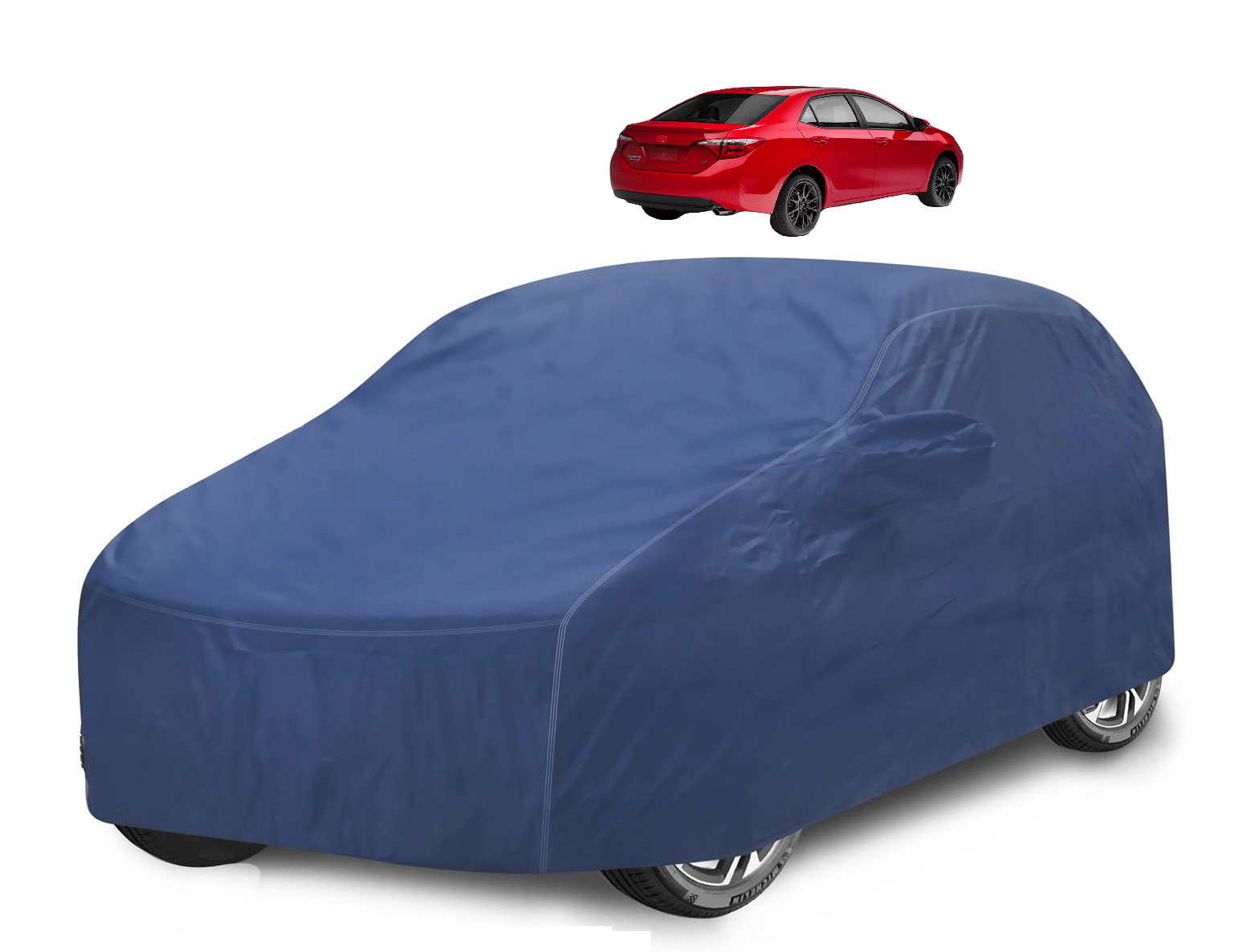     			Caronix Car Body Cover for Toyota All Car Models With Mirror Pocket ( Pack of 1 ) , Blue