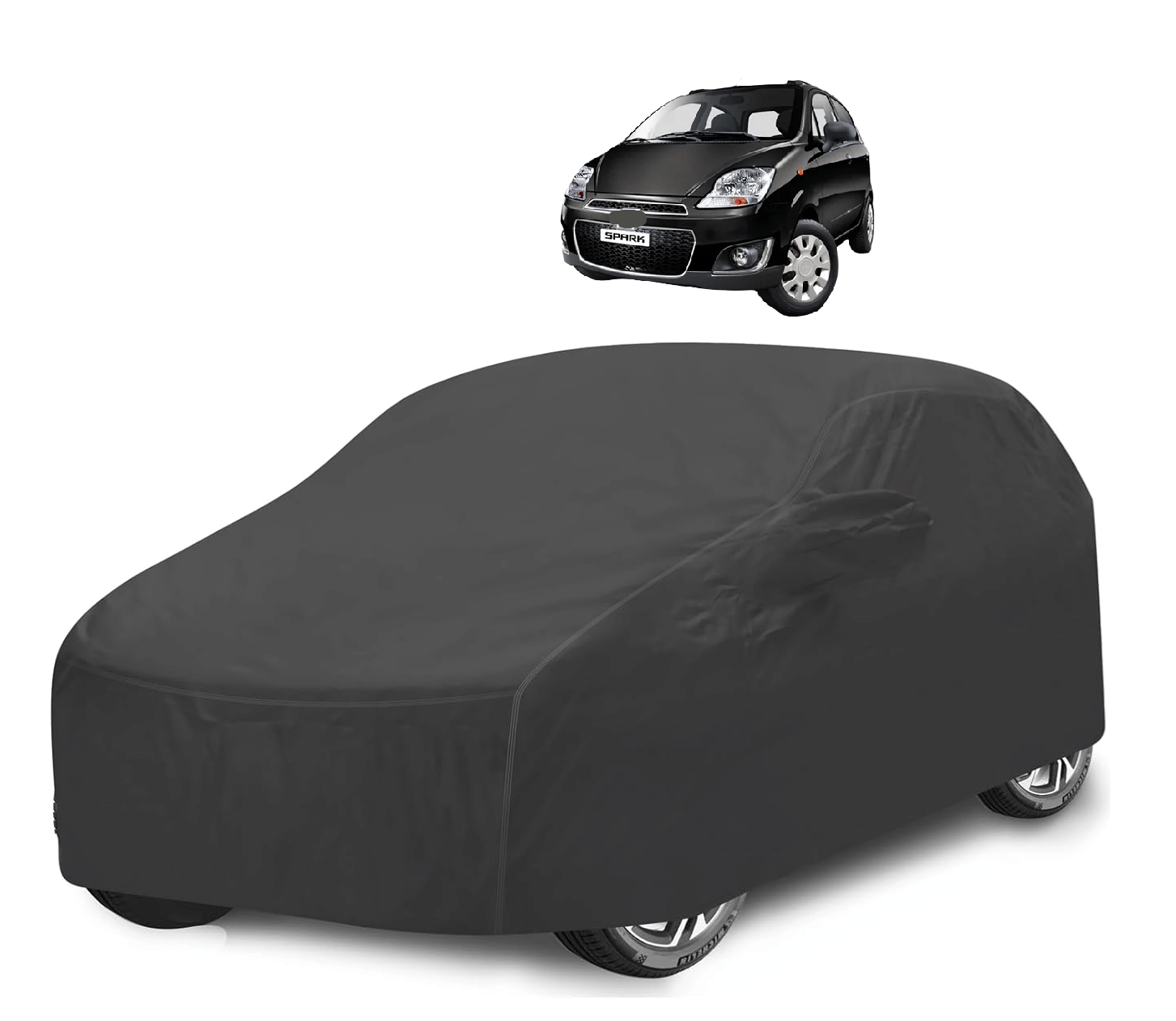     			Caronix Car Body Cover for Chevrolet All Car Models With Mirror Pocket ( Pack of 1 ) , Grey