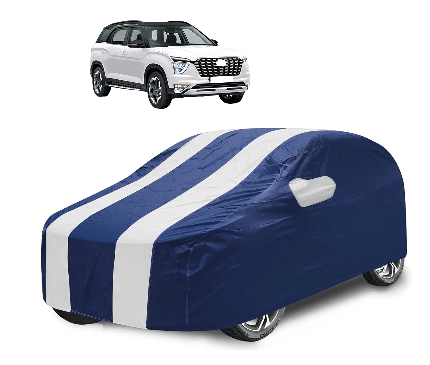 Caronix Car Body Cover for Hyundai All Car Models With Mirror Pocket ( Pack of 1 ) , White Caronix Car Body Cover for Hyundai All Car Models With Mirror Pocket ( Pack of 1 ) , White