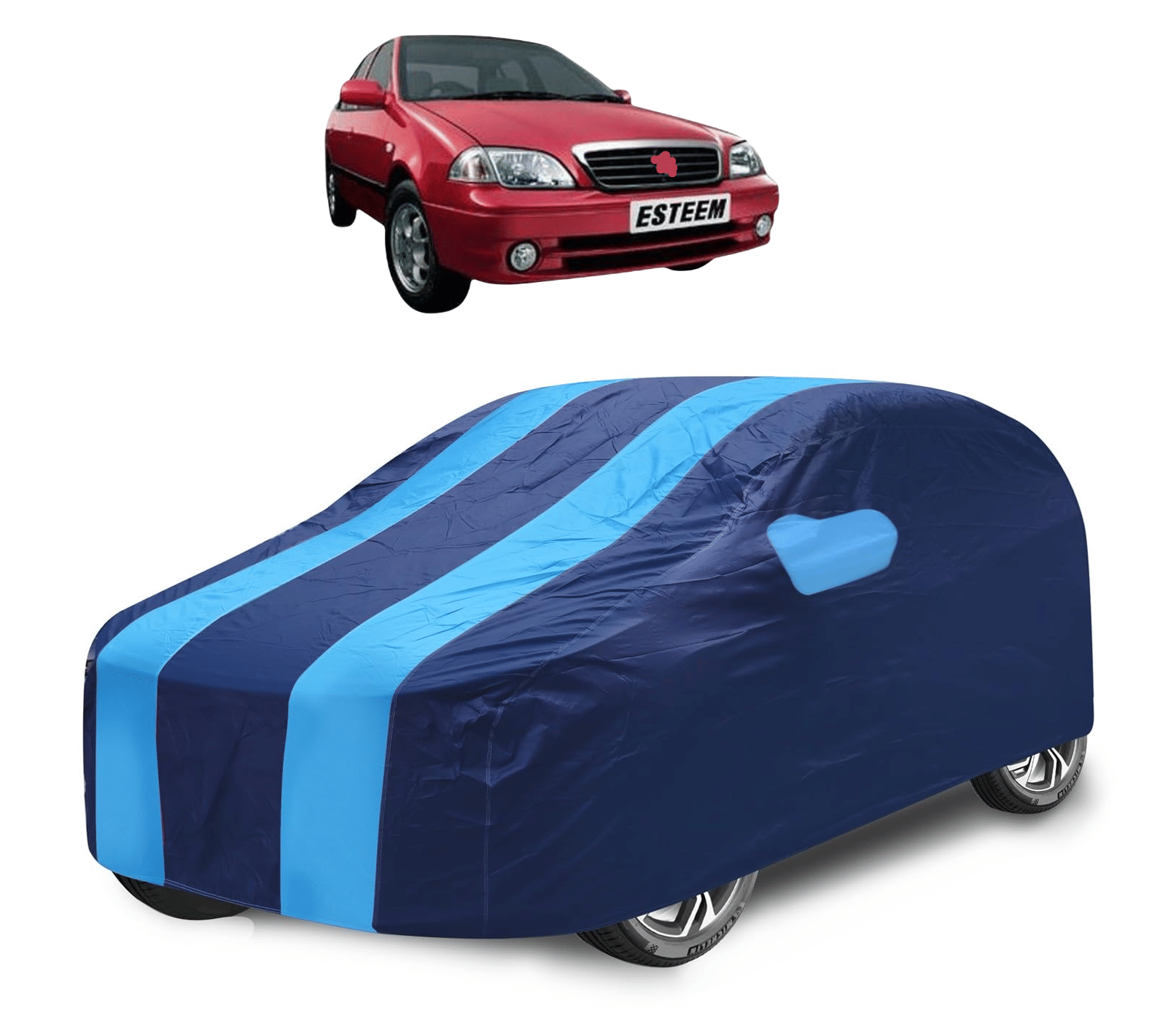     			Caronix Car Body Cover for Maruti Suzuki All Car Models With Mirror Pocket ( Pack of 1 ) , Blue