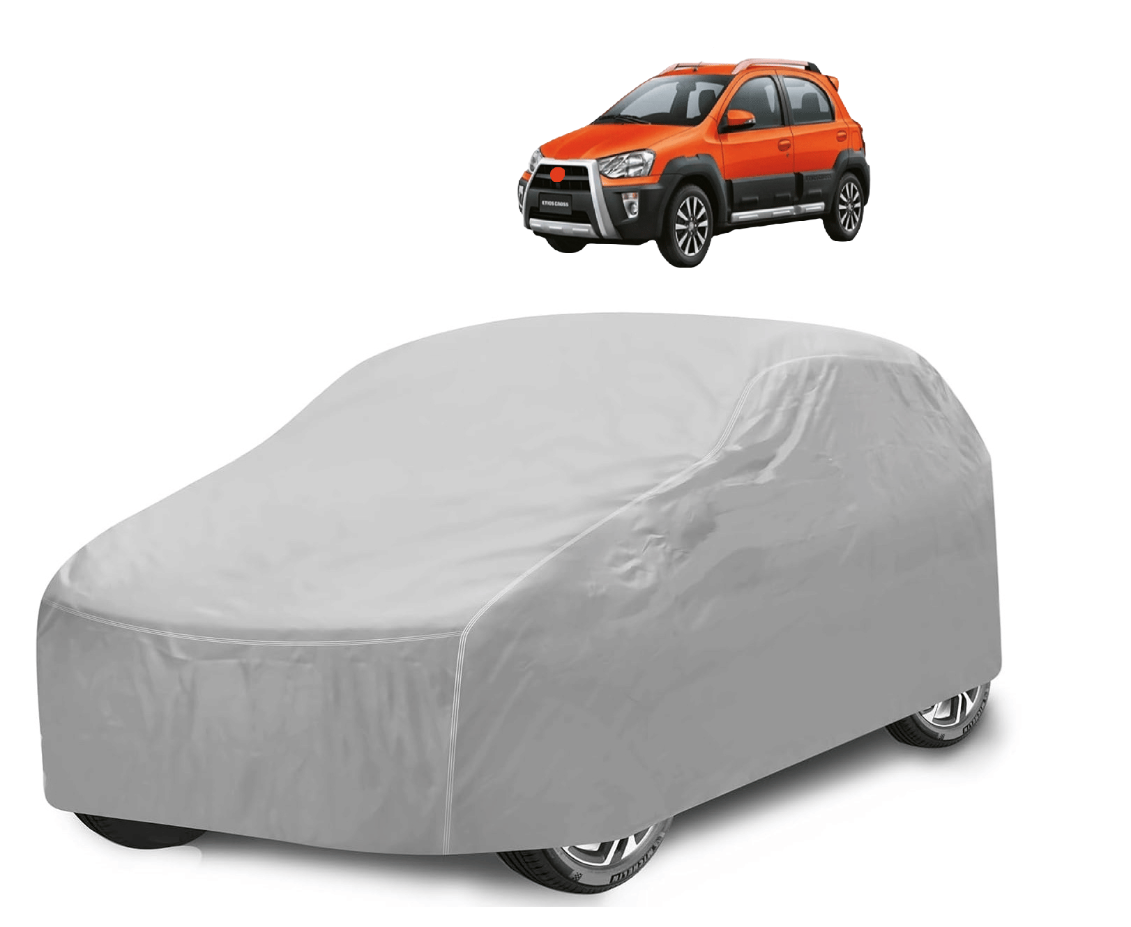 Caronix Car Body Cover for Toyota All Car Models With Mirror Pocket ( Pack of 1 ) , Silver Caronix Car Body Cover for Toyota All Car Models With Mirror Pocket ( Pack of 1 ) , Silver