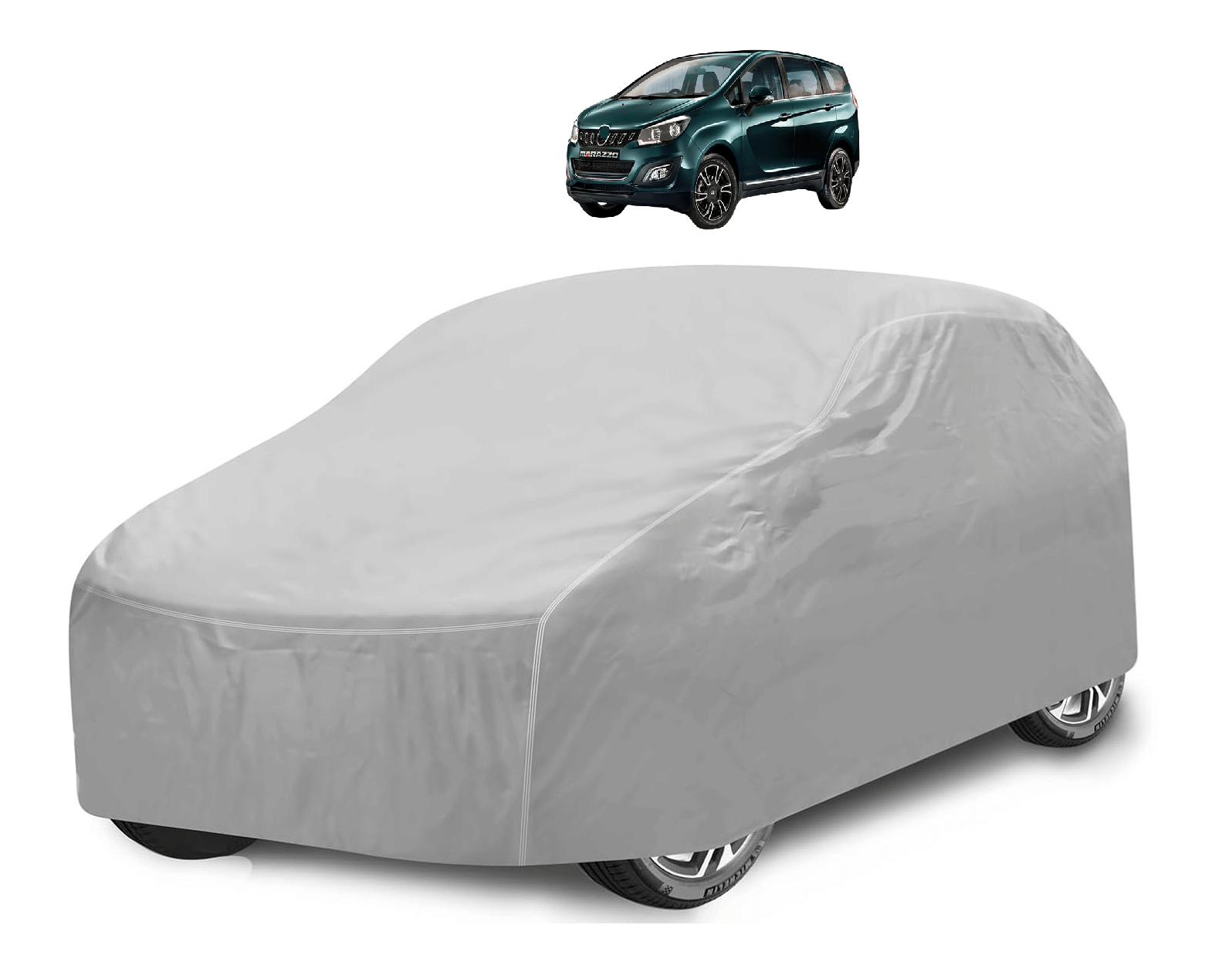     			Caronix Car Body Cover for Mahindra All Car Models With Mirror Pocket ( Pack of 1 ) , Silver