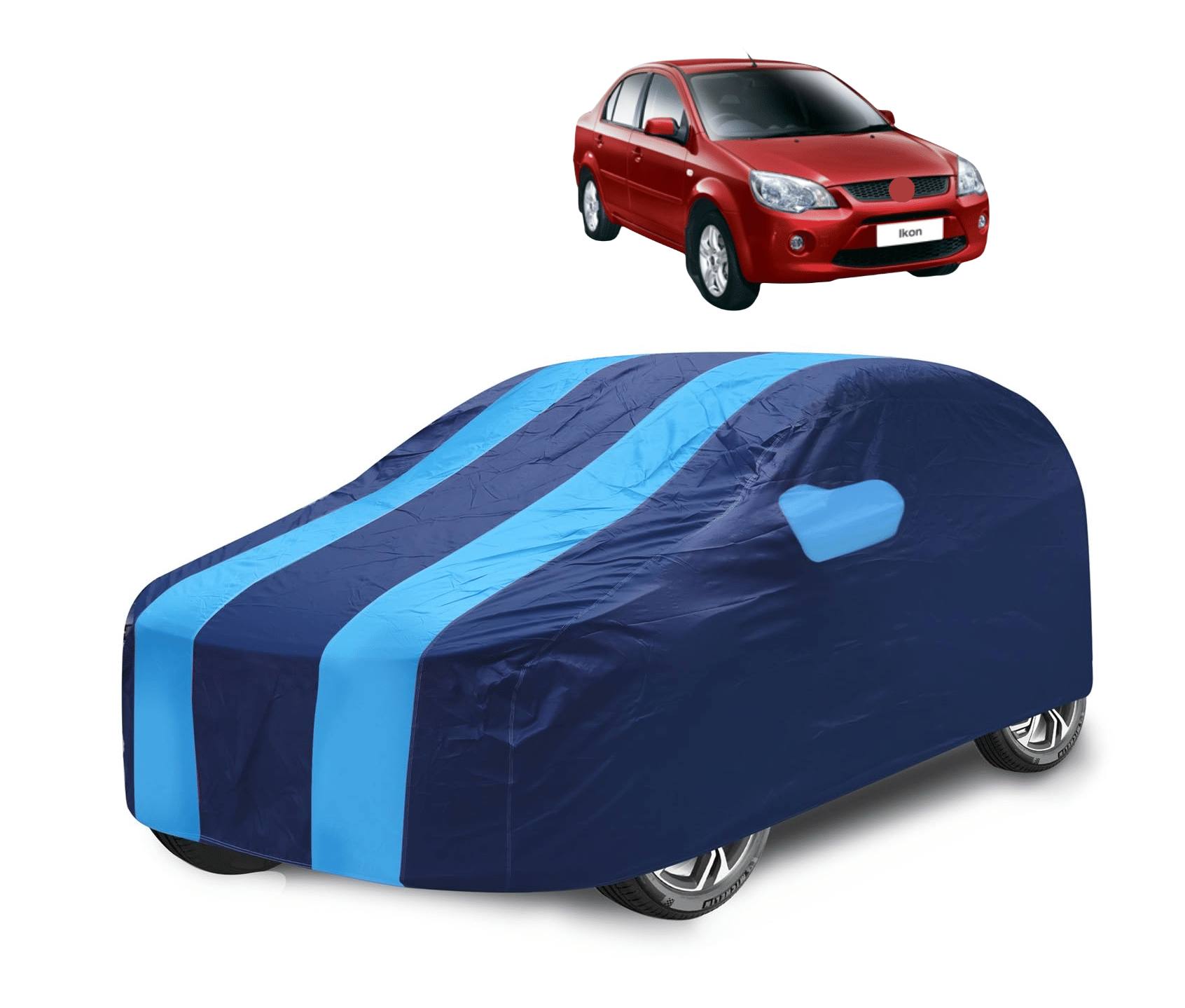     			Caronix Car Body Cover for Ford All Car Models With Mirror Pocket ( Pack of 1 ) , Blue