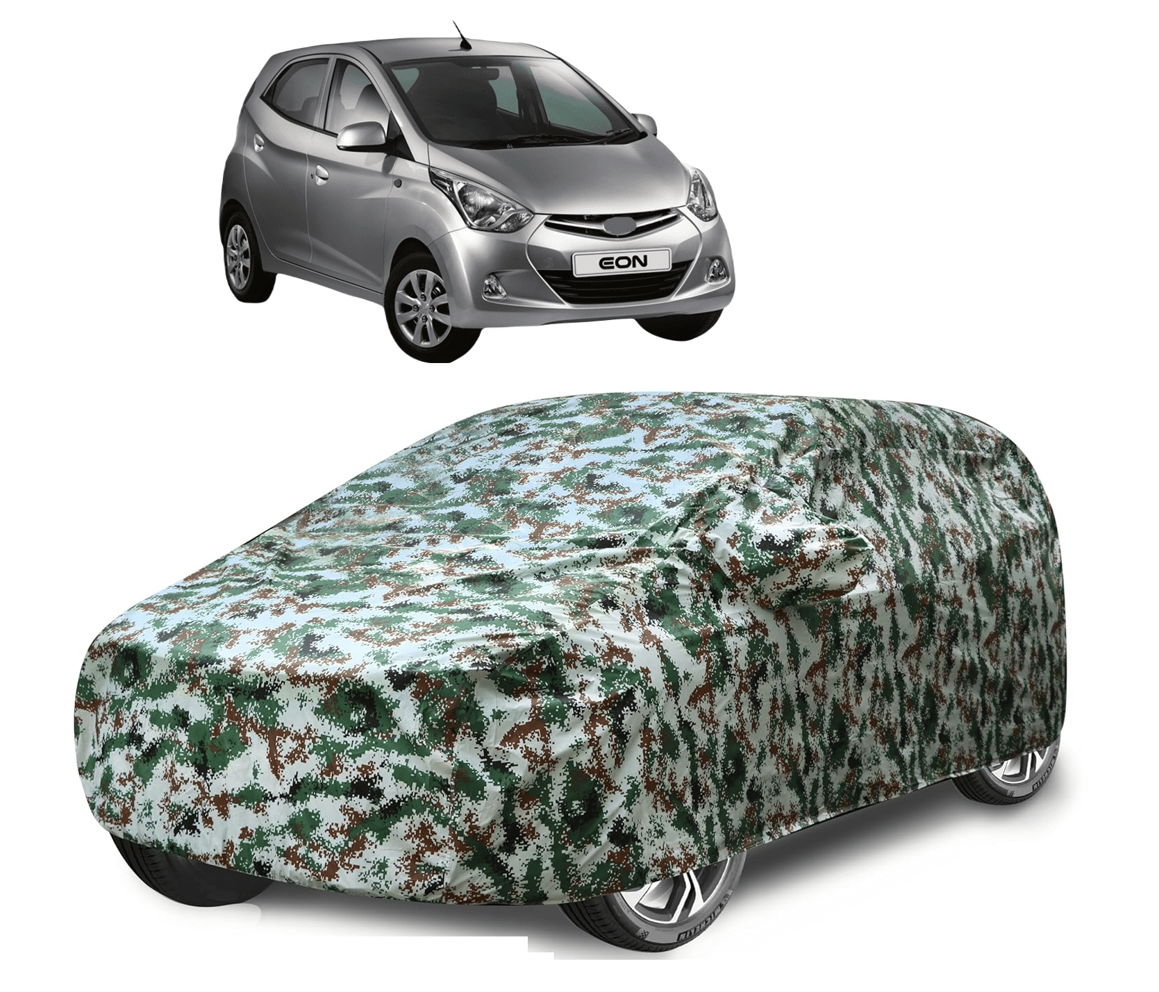     			Caronix Car Body Cover for Hyundai All Car Models With Mirror Pocket ( Pack of 1 ) , Green