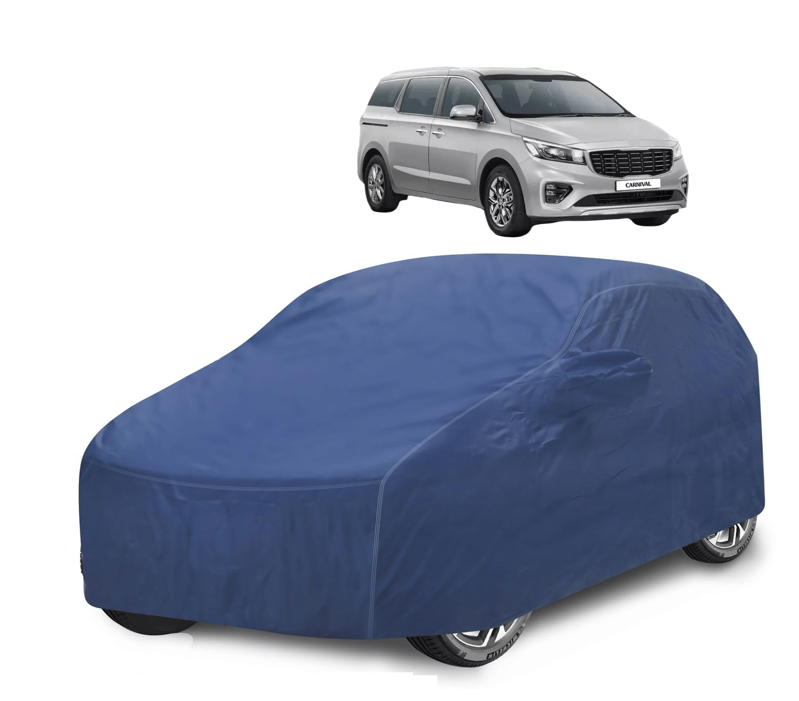     			Caronix Car Body Cover for Kia All Car Models With Mirror Pocket ( Pack of 1 ) , Blue