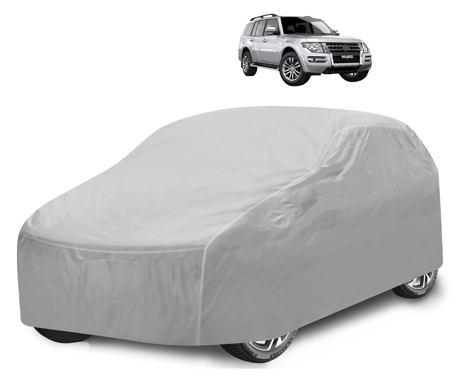 Caronix Car Body Cover for Mitsubishi All Car Models With Mirror Pocket ( Pack of 1 ) , Silver Caronix Car Body Cover for Mitsubishi All Car Models With Mirror Pocket ( Pack of 1 ) , Silver