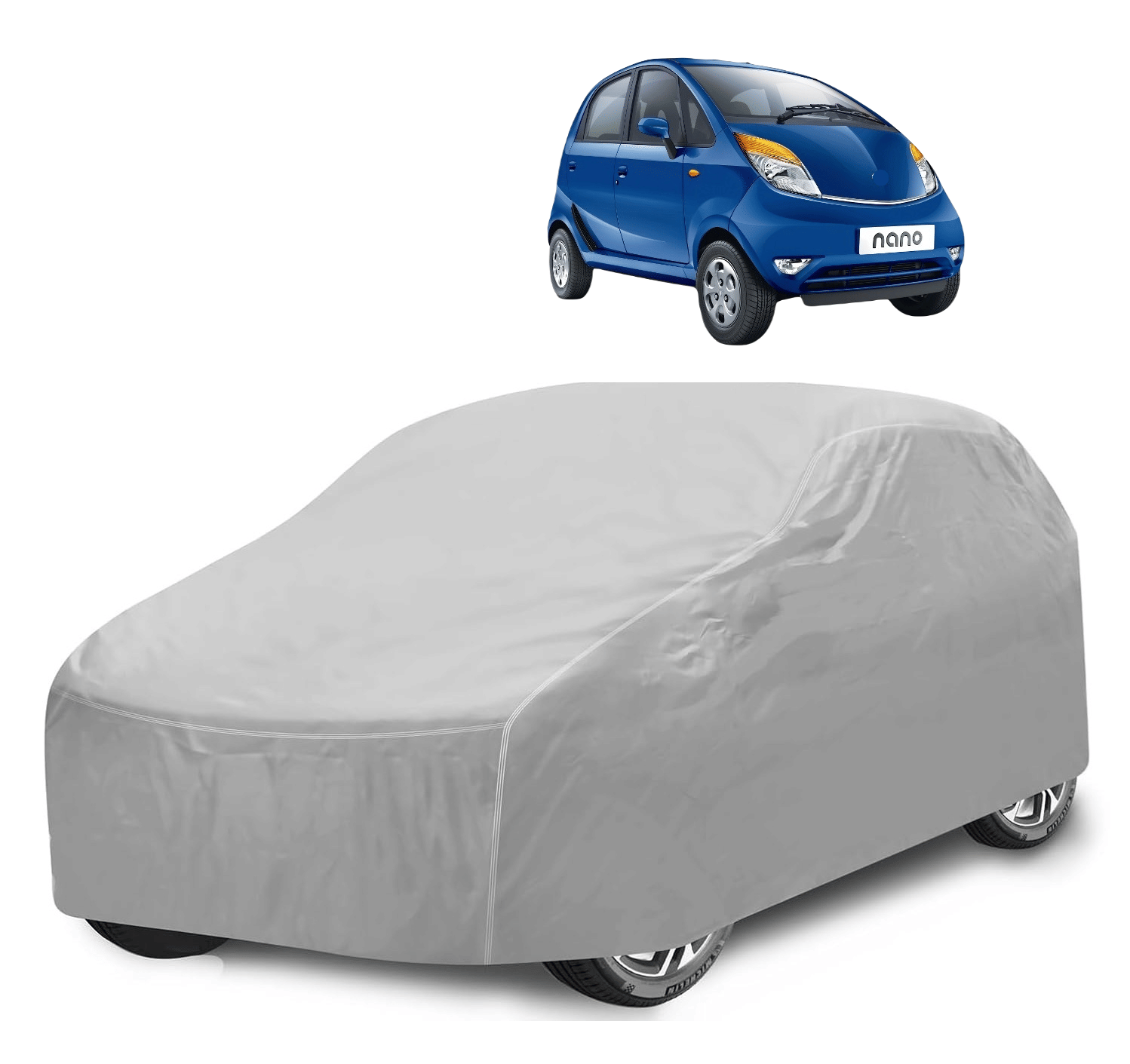     			Caronix Car Body Cover for Tata All Car Models With Mirror Pocket ( Pack of 1 ) , Silver