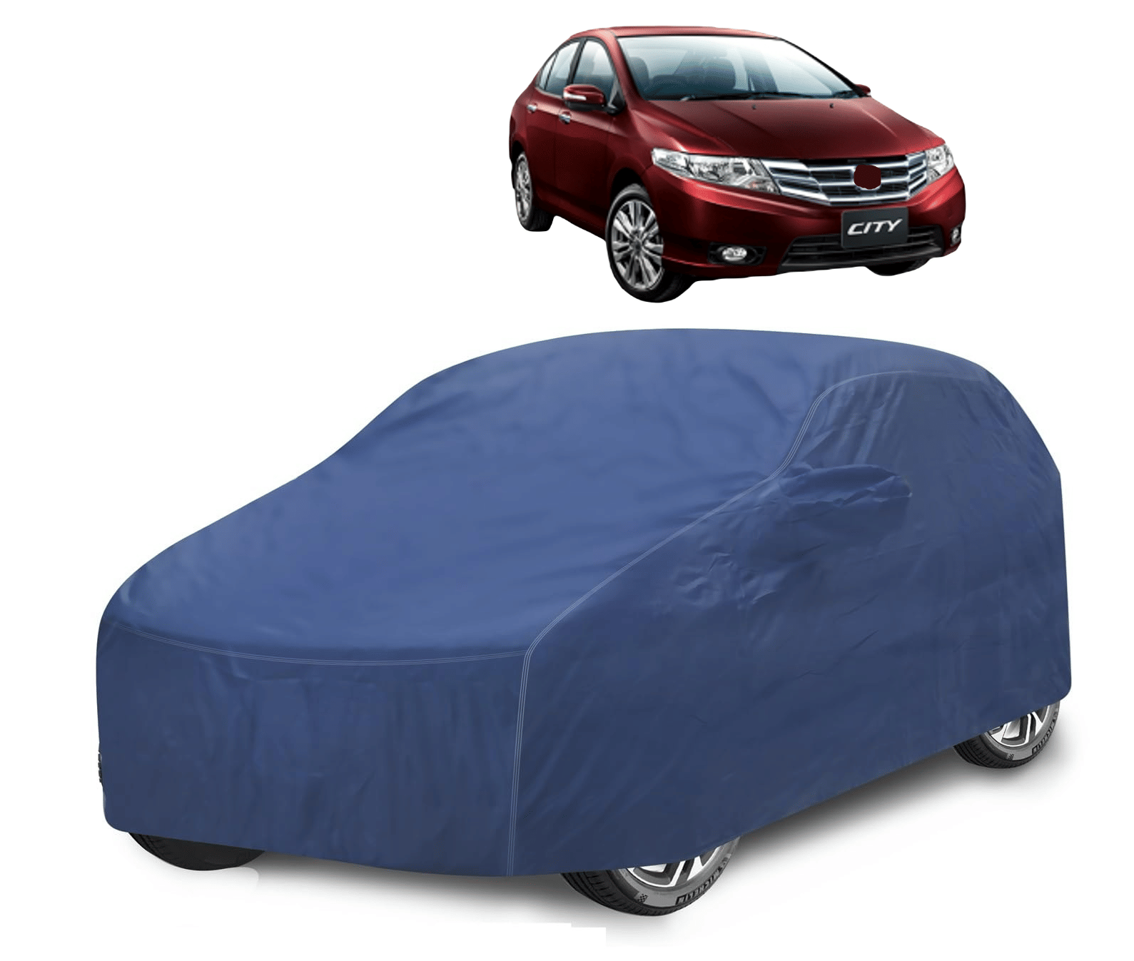     			Caronix Car Body Cover for Honda All Car Models With Mirror Pocket ( Pack of 1 ) , Blue