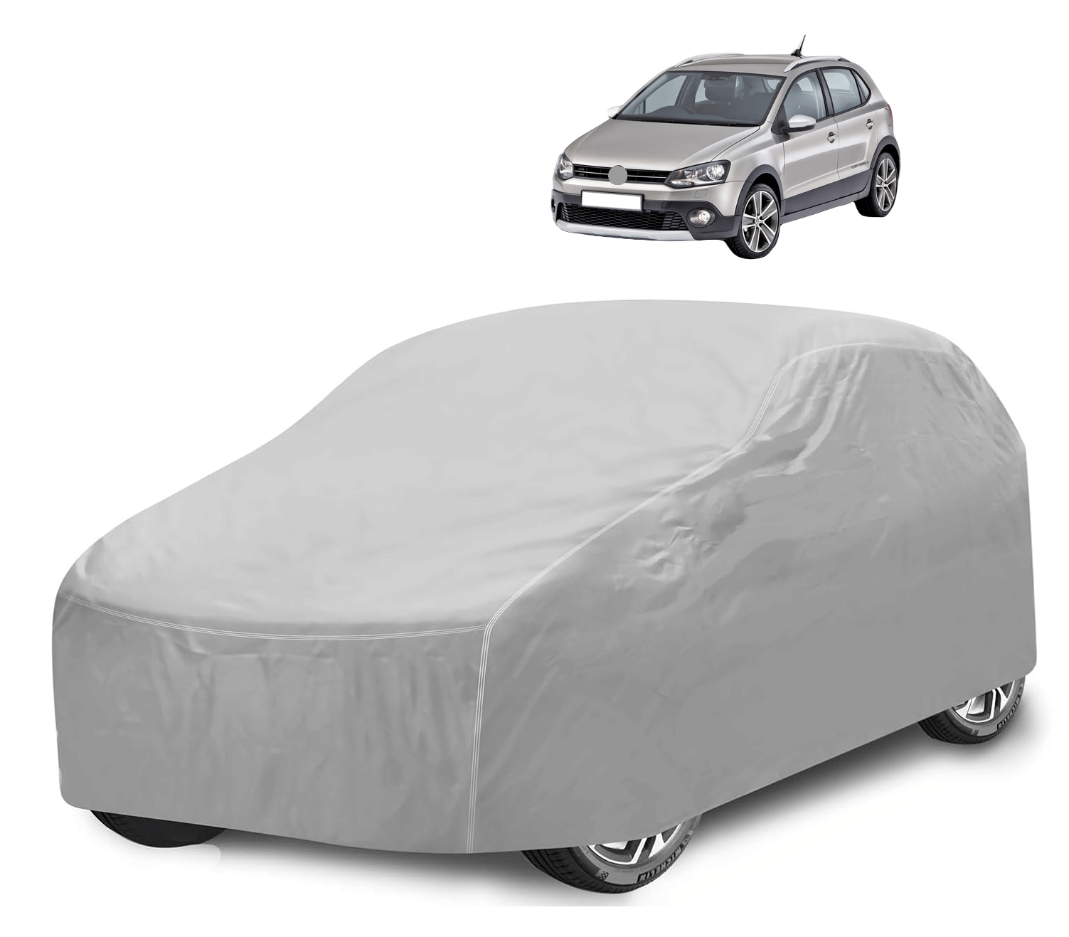 Caronix Car Body Cover for Volkswagen All Car Models With Mirror Pocket ( Pack of 1 ) , Silver Caronix Car Body Cover for Volkswagen All Car Models With Mirror Pocket ( Pack of 1 ) , Silver