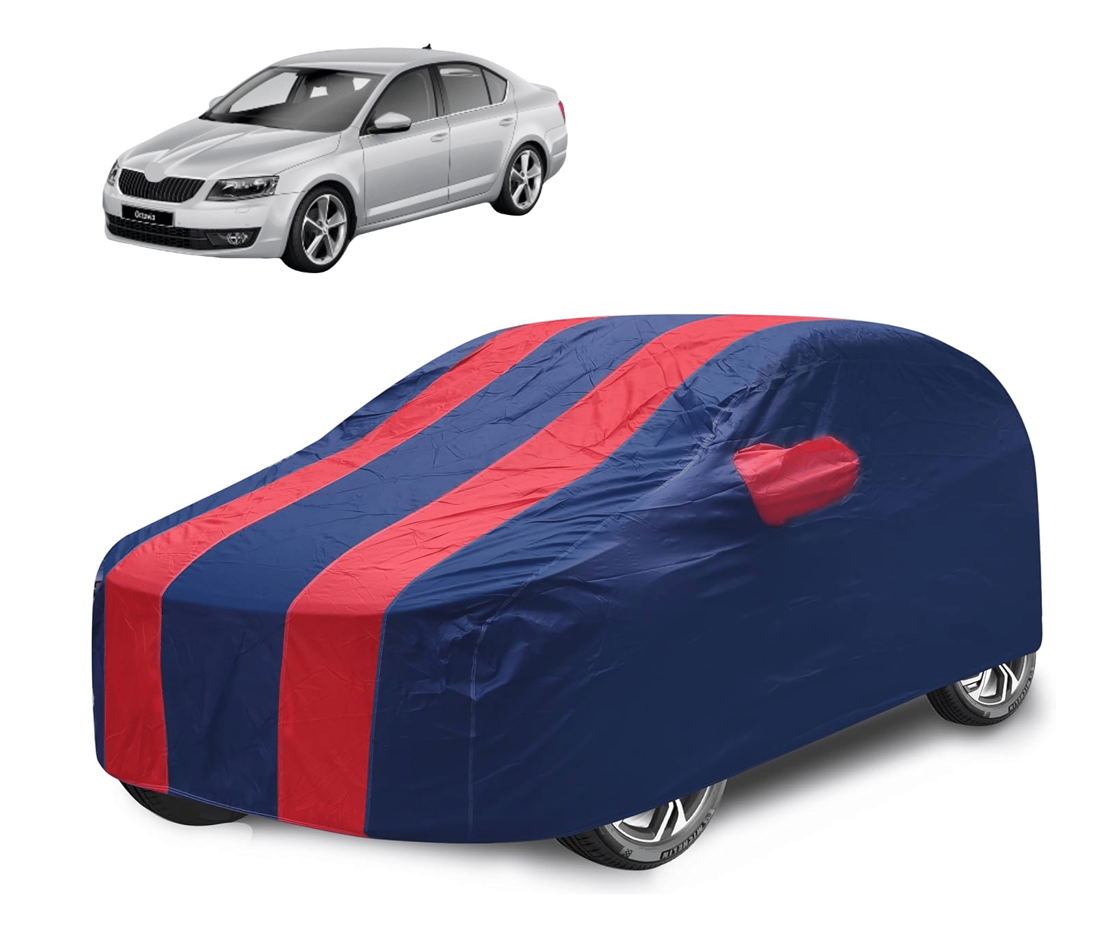     			Caronix Car Body Cover for Skoda All Car Models With Mirror Pocket ( Pack of 1 ) , Red