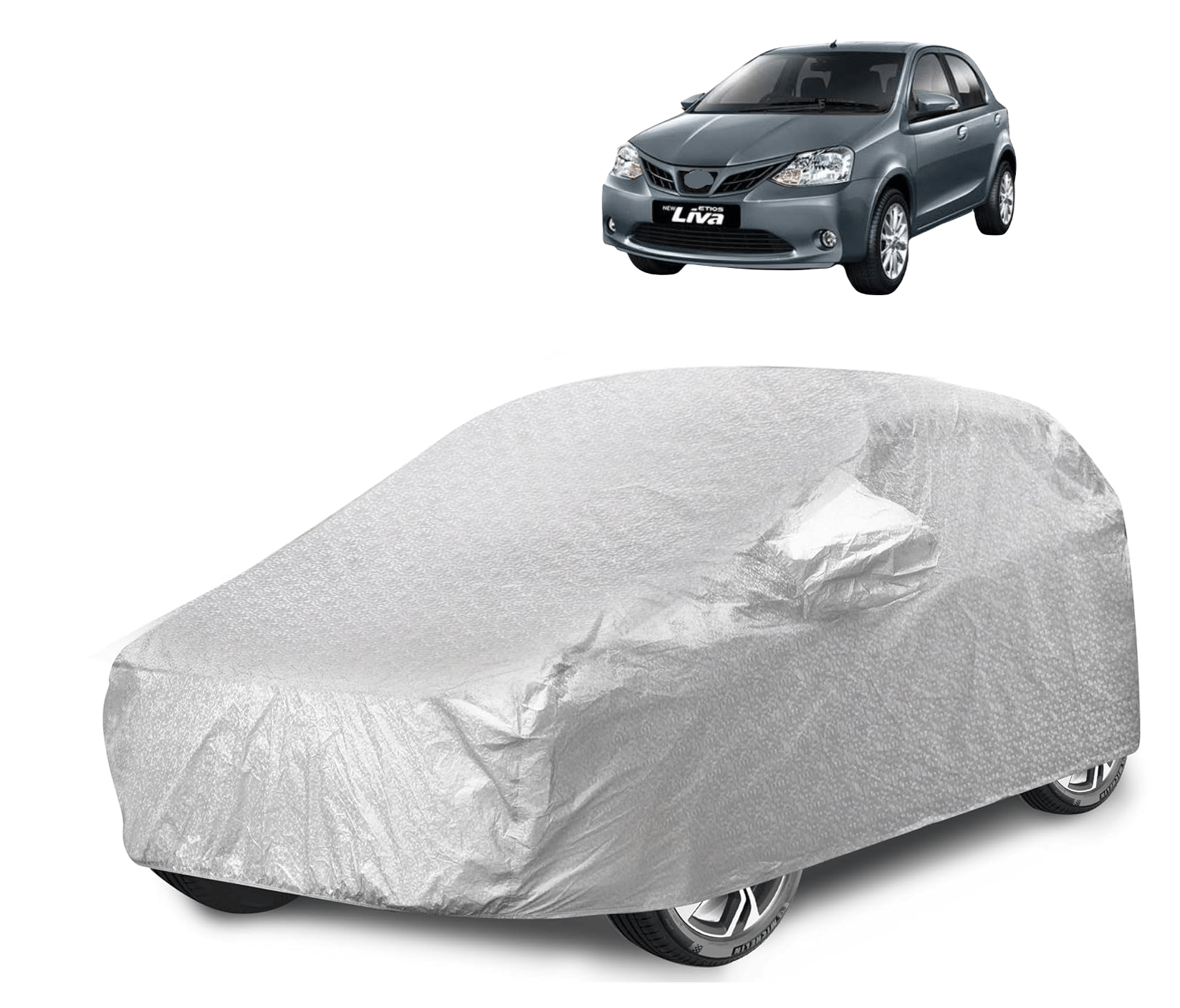 Caronix Car Body Cover for Toyota All Car Models With Mirror Pocket ( Pack of 1 ) , Silver Caronix Car Body Cover for Toyota All Car Models With Mirror Pocket ( Pack of 1 ) , Silver