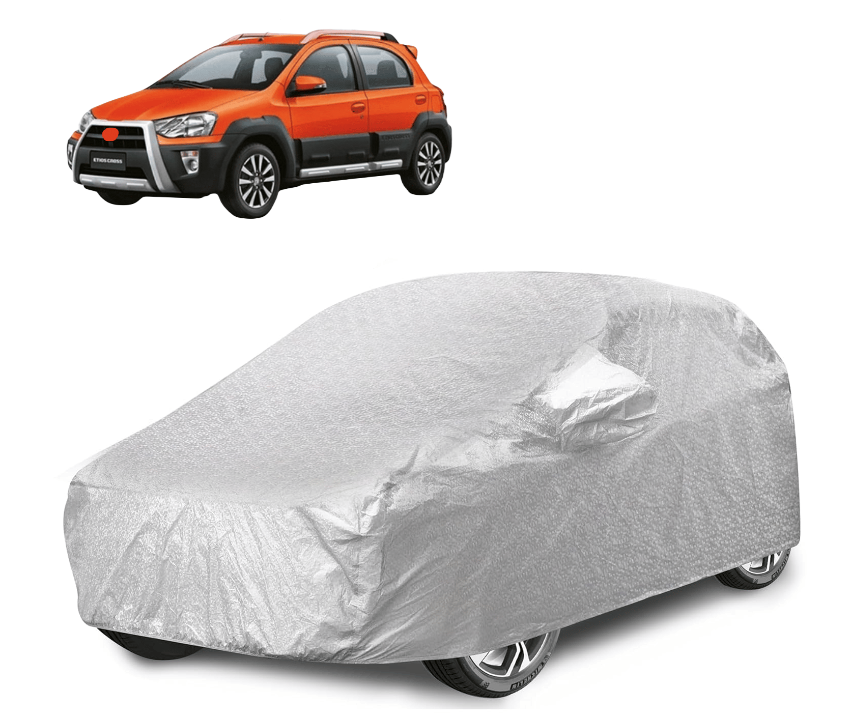 Caronix Car Body Cover for Toyota All Car Models With Mirror Pocket ( Pack of 1 ) , Silver Caronix Car Body Cover for Toyota All Car Models With Mirror Pocket ( Pack of 1 ) , Silver