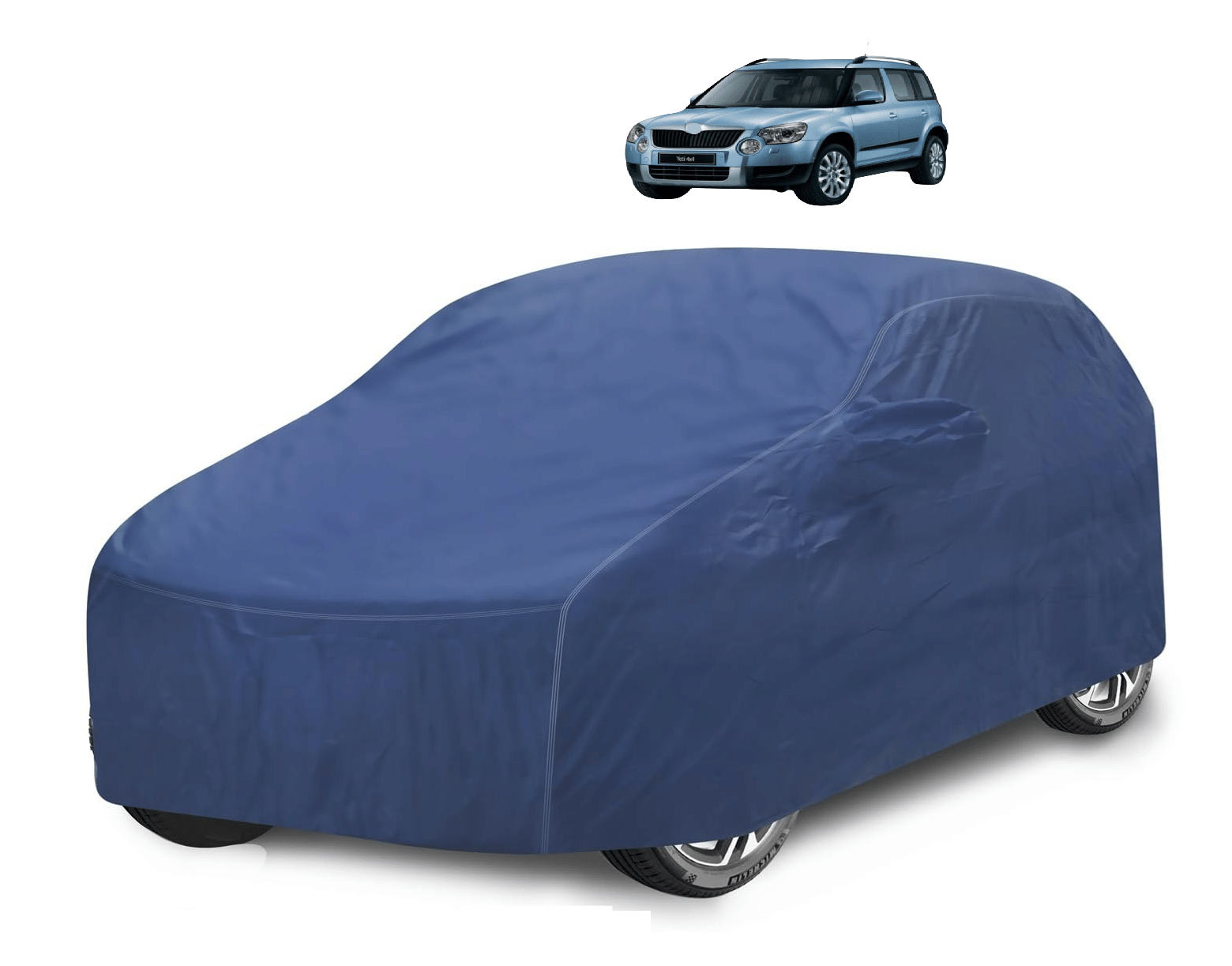 Caronix Car Body Cover for Skoda All Car Models With Mirror Pocket ( Pack of 1 ) , Blue Caronix Car Body Cover for Skoda All Car Models With Mirror Pocket ( Pack of 1 ) , Blue