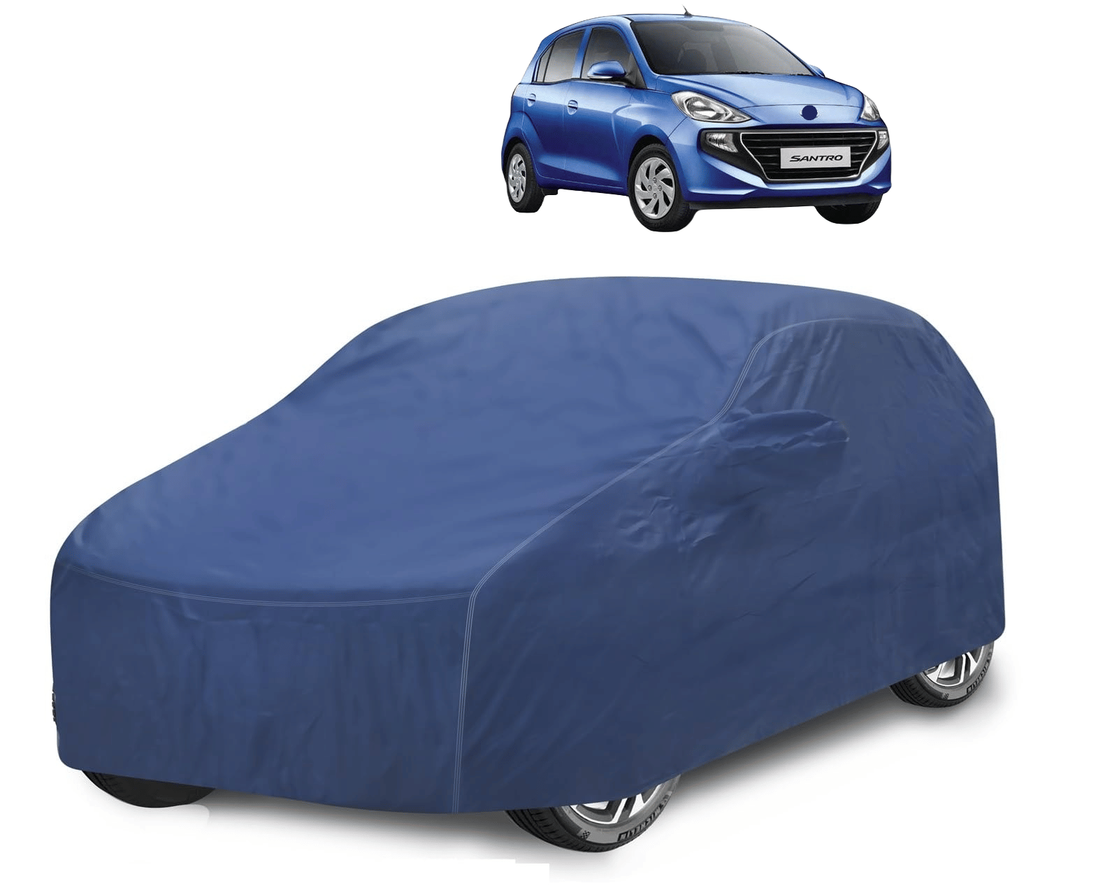 Caronix Car Body Cover for Hyundai All Car Models With Mirror Pocket ( Pack of 1 ) , Blue Caronix Car Body Cover for Hyundai All Car Models With Mirror Pocket ( Pack of 1 ) , Blue