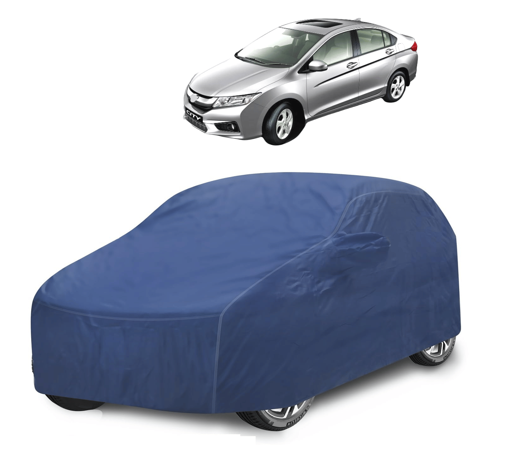     			Caronix Car Body Cover for Honda All Car Models With Mirror Pocket ( Pack of 1 ) , Blue