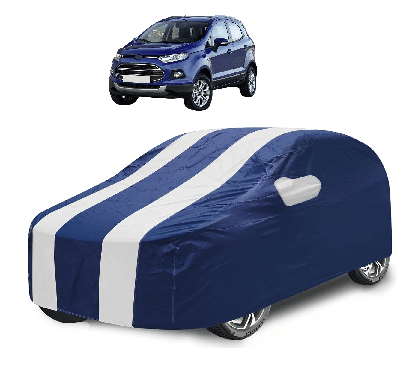     			Caronix Car Body Cover for Ford All Car Models With Mirror Pocket ( Pack of 1 ) , White