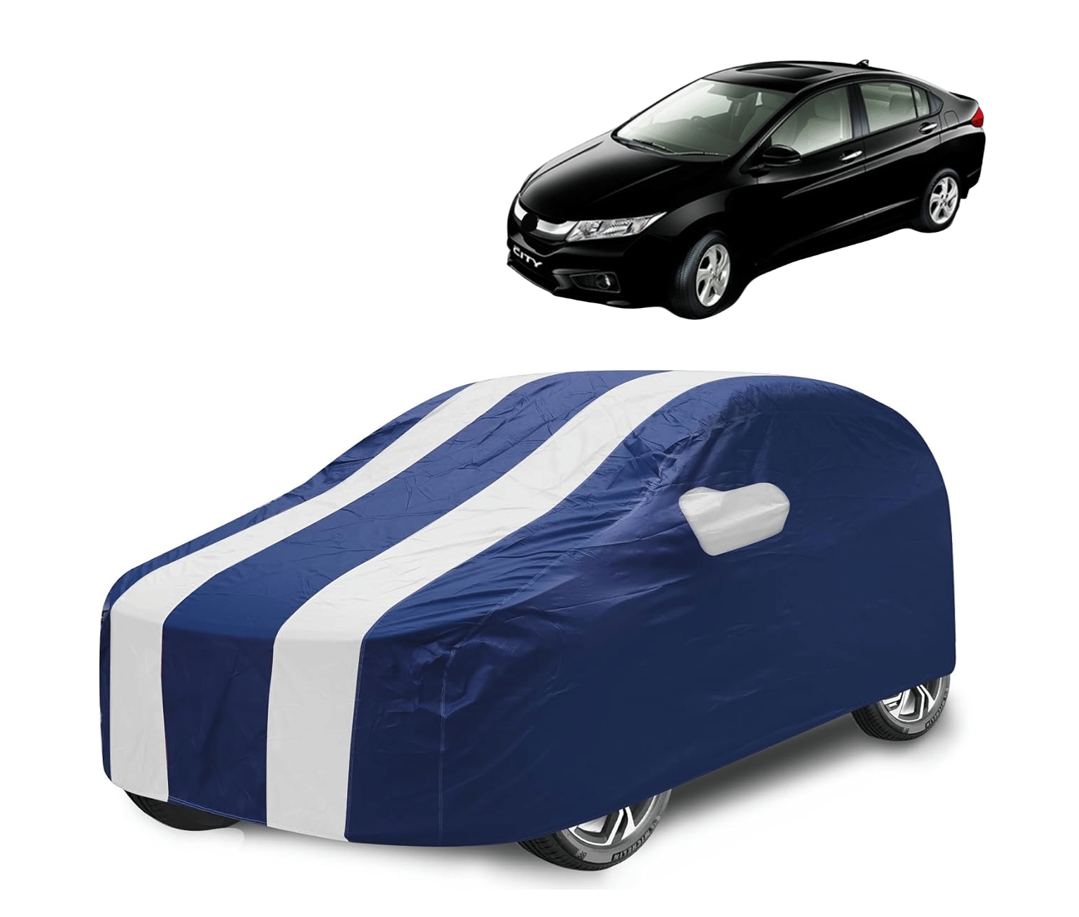     			Caronix Car Body Cover for Honda All Car Models With Mirror Pocket ( Pack of 1 ) , White