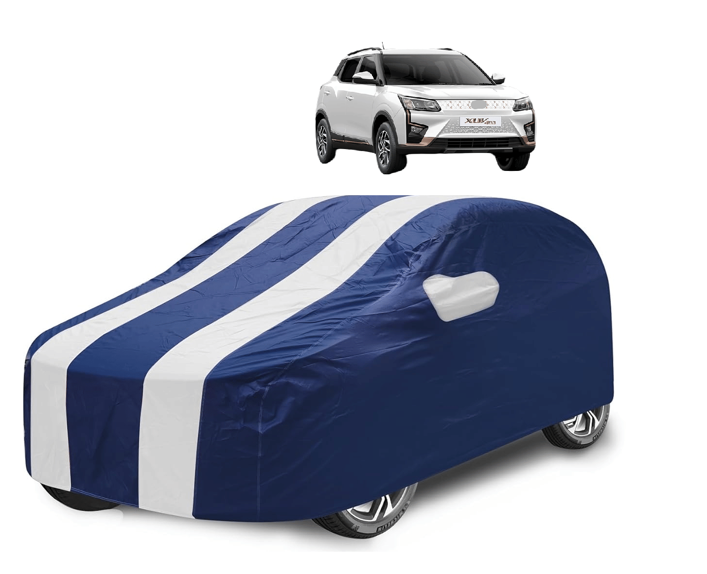     			Caronix Car Body Cover for Mahindra All Car Models With Mirror Pocket ( Pack of 1 ) , White