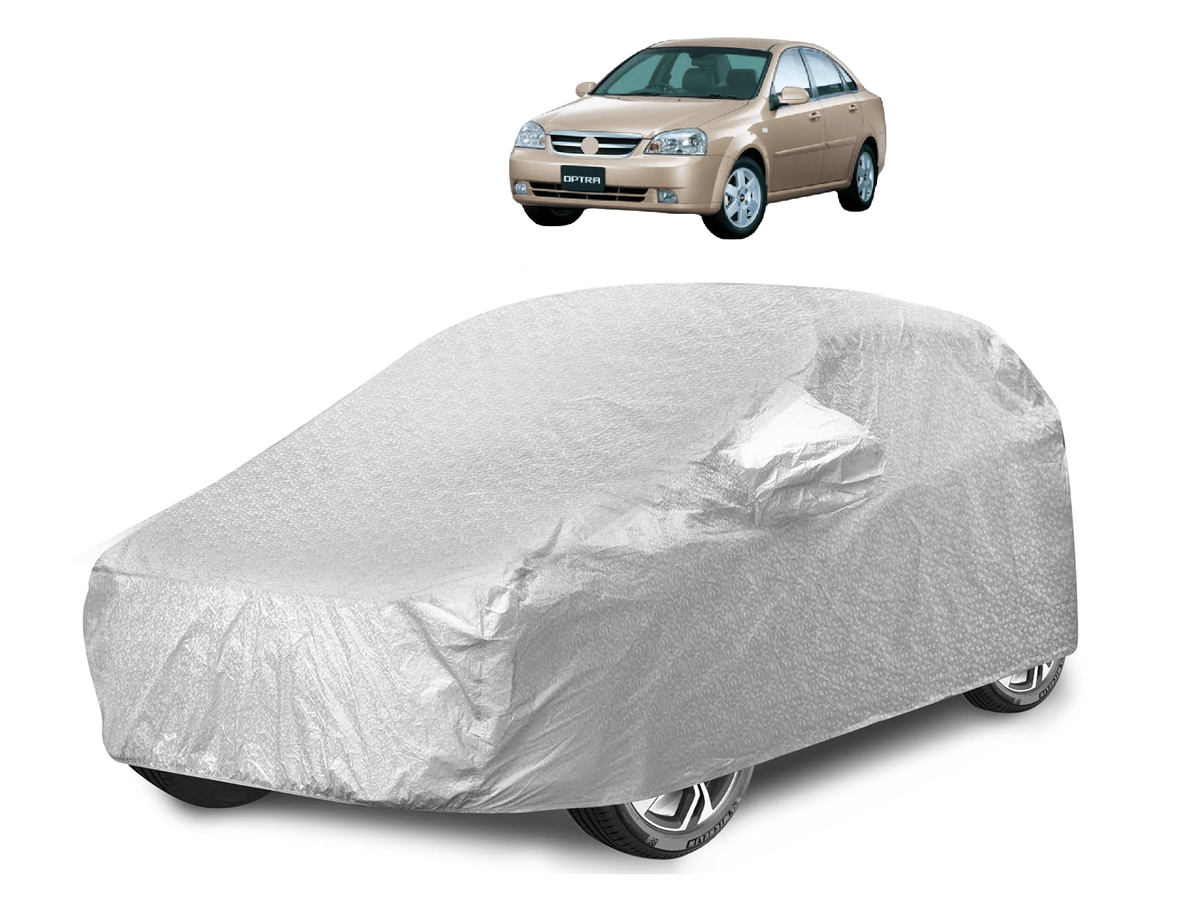     			Caronix Car Body Cover for Chevrolet All Car Models With Mirror Pocket ( Pack of 1 ) , Silver