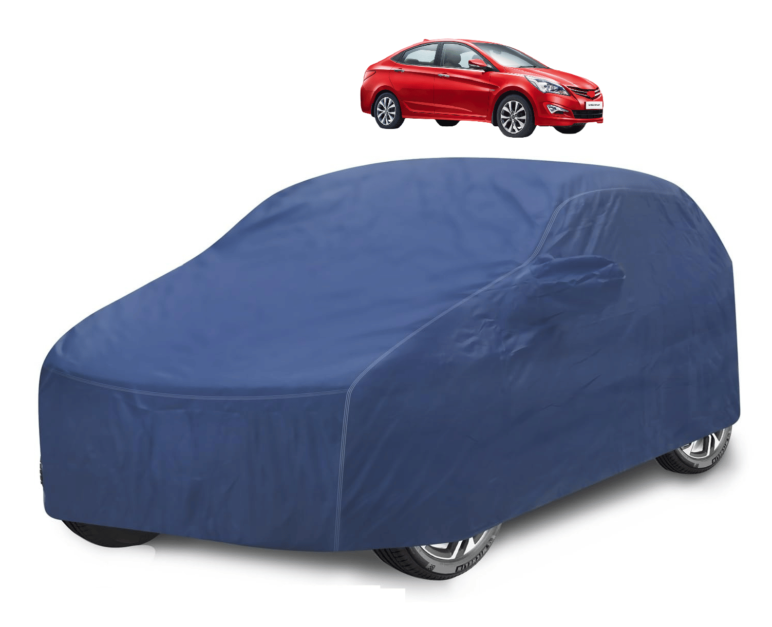 Caronix Car Body Cover for Hyundai All Car Models With Mirror Pocket ( Pack of 1 ) , Blue Caronix Car Body Cover for Hyundai All Car Models With Mirror Pocket ( Pack of 1 ) , Blue