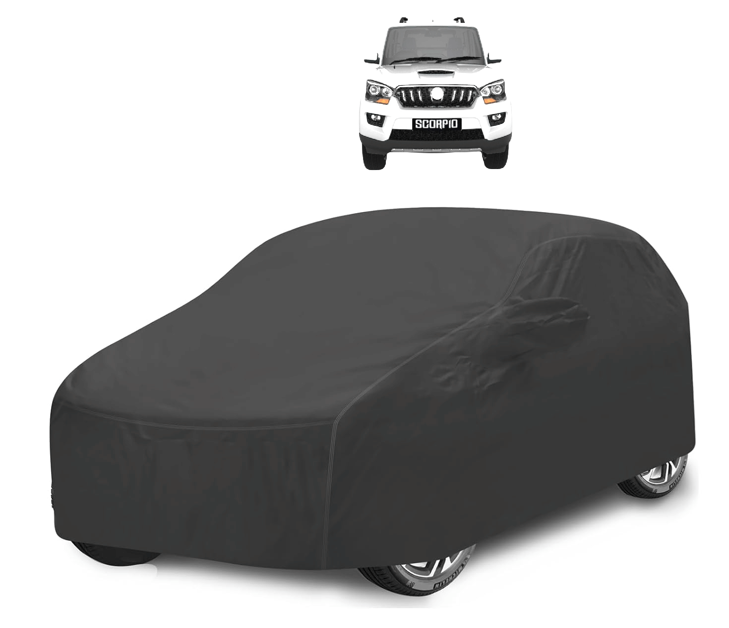     			Caronix Car Body Cover for Mahindra All Car Models With Mirror Pocket ( Pack of 1 ) , Grey