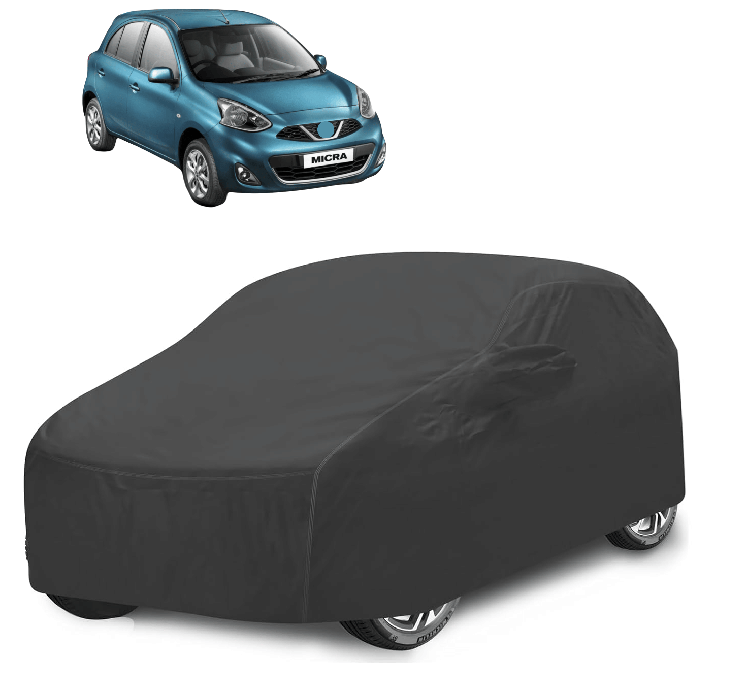     			Caronix Car Body Cover for Nissan All Car Models With Mirror Pocket ( Pack of 1 ) , Grey