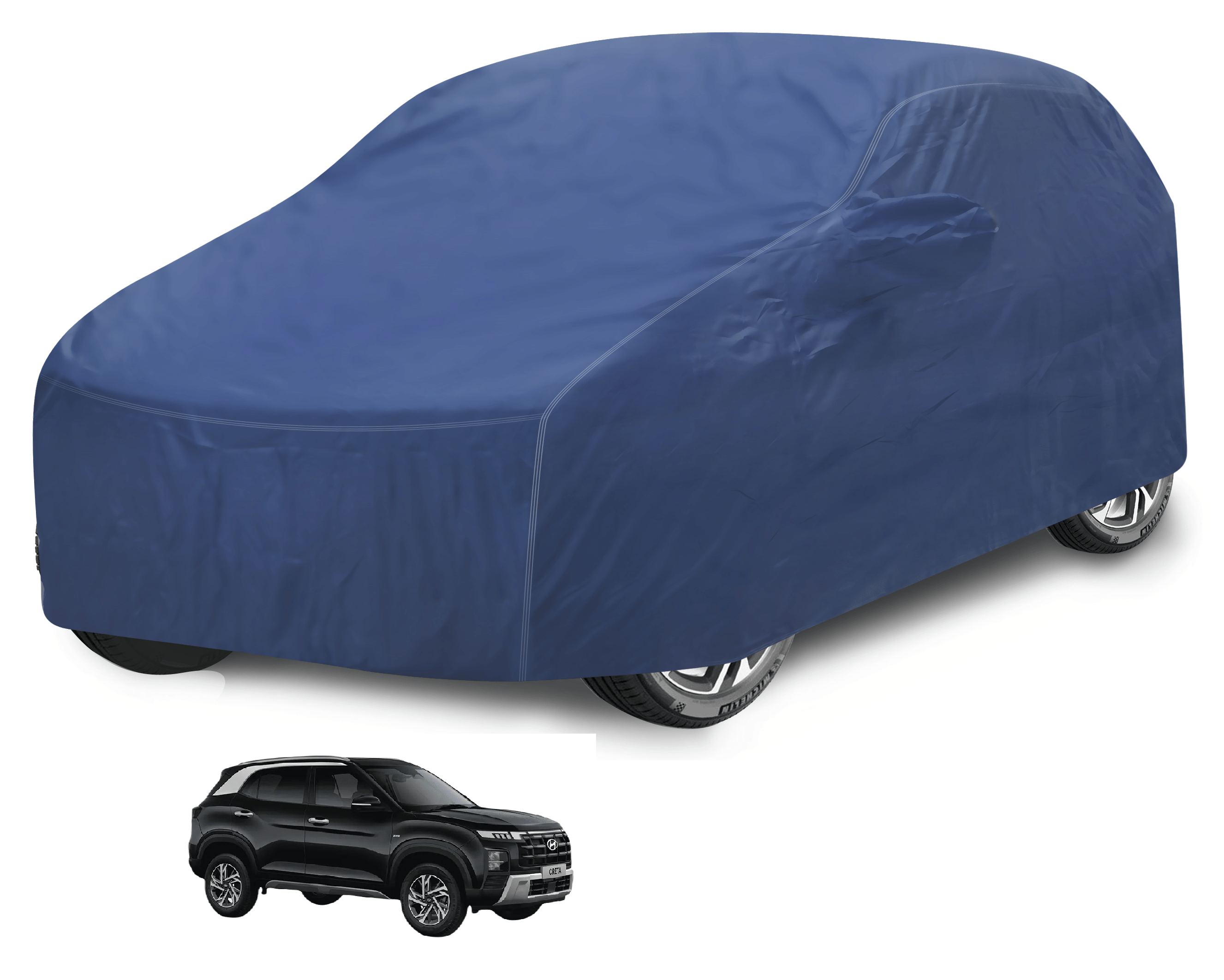     			Caronix Car Body Cover for Hyundai All Car Models With Mirror Pocket ( Pack of 1 ) , Blue