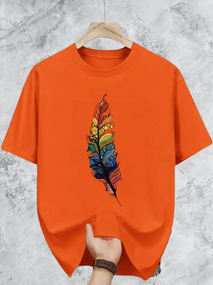     			ELBATROSS Men Polyester Regular Fit Printed T-Shirt ( Orange )