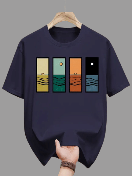 ELBATROSS Men Polyester Regular Fit Printed T-Shirt ( Navy Blue ) ELBATROSS Men Polyester Regular Fit Printed T-Shirt ( Navy Blue )