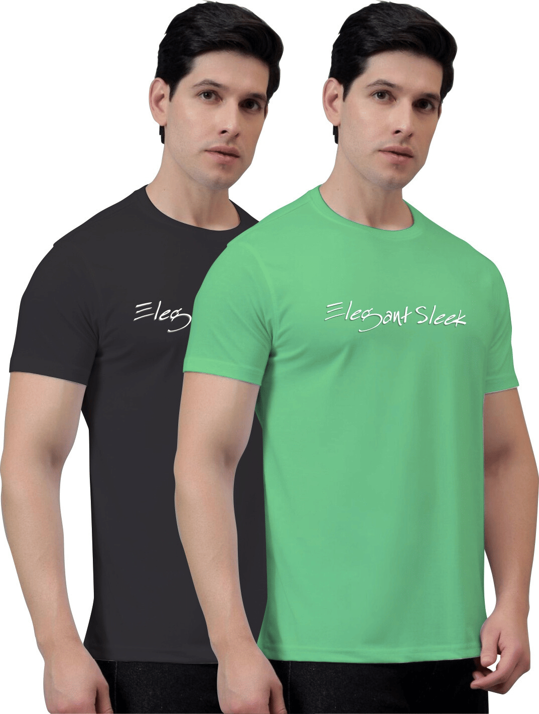 ELEGANT SLEEK Men Cotton Blend Regular Fit Solid T-Shirt ( Multicolor ) ELEGANT SLEEK Men Cotton Blend Regular Fit Solid T-Shirt ( Multicolor )