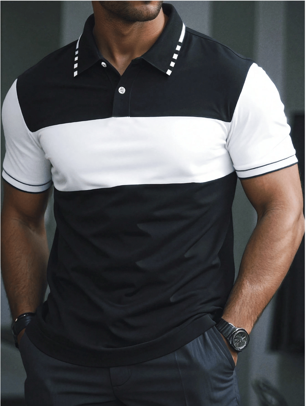 FITAURA Men Cotton Blend Regular Fit Colorblock Polo T Shirt ( Black ) FITAURA Men Cotton Blend Regular Fit Colorblock Polo T Shirt ( Black )