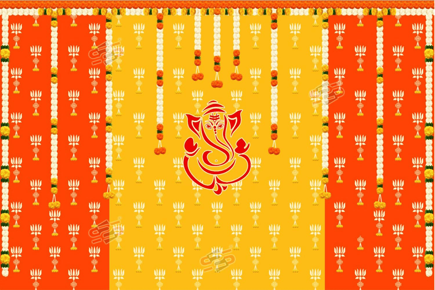 Festive Backdrop Decorative Curtain For katha Pooja Ganesh Chaturthi (5x7 ft ) Festive Backdrop Decorative Curtain For katha Pooja Ganesh Chaturthi (5x7 ft )