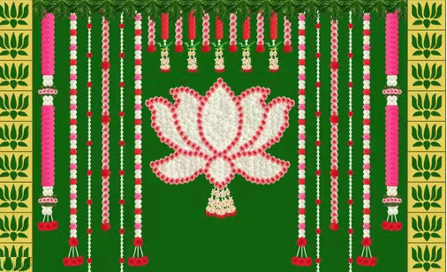     			Festive Backdrop Decorative Curtain For katha Pooja Ganesh Chaturthi ( 5x5 ft )