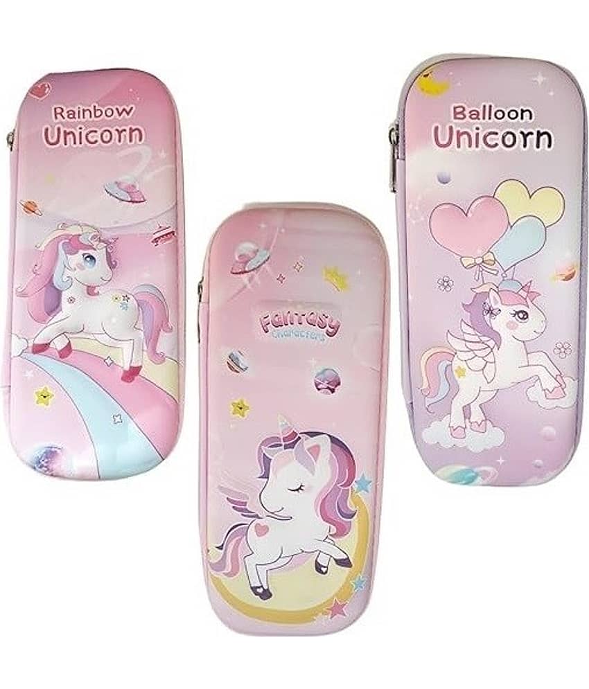 Freedy 1pc Balloon Unicorn Pencil Case,Cute Large Capacity Pen for Girls,3D Stationery Pouch Zip Pouch Bag School Supplies for Kids Students Art Plastic Pencil Box (Set of 1, Multicolor)(Any One Random Design will Send) - Stationery | Buy online on ZillyBuy