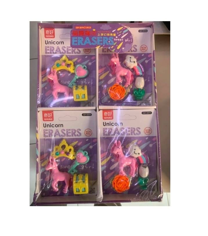 Freedy (4 in 1)3D Unicorn Design Rubber Pencil Erasers Gift combo for Girls pack of 4 Non-Toxic Eraser(Set of 1,Multicolor) Freedy (4 in 1)3D Unicorn Design Rubber Pencil Erasers Gift combo for Girls pack of 4 Non-Toxic Eraser(Set of 1,Multicolor)