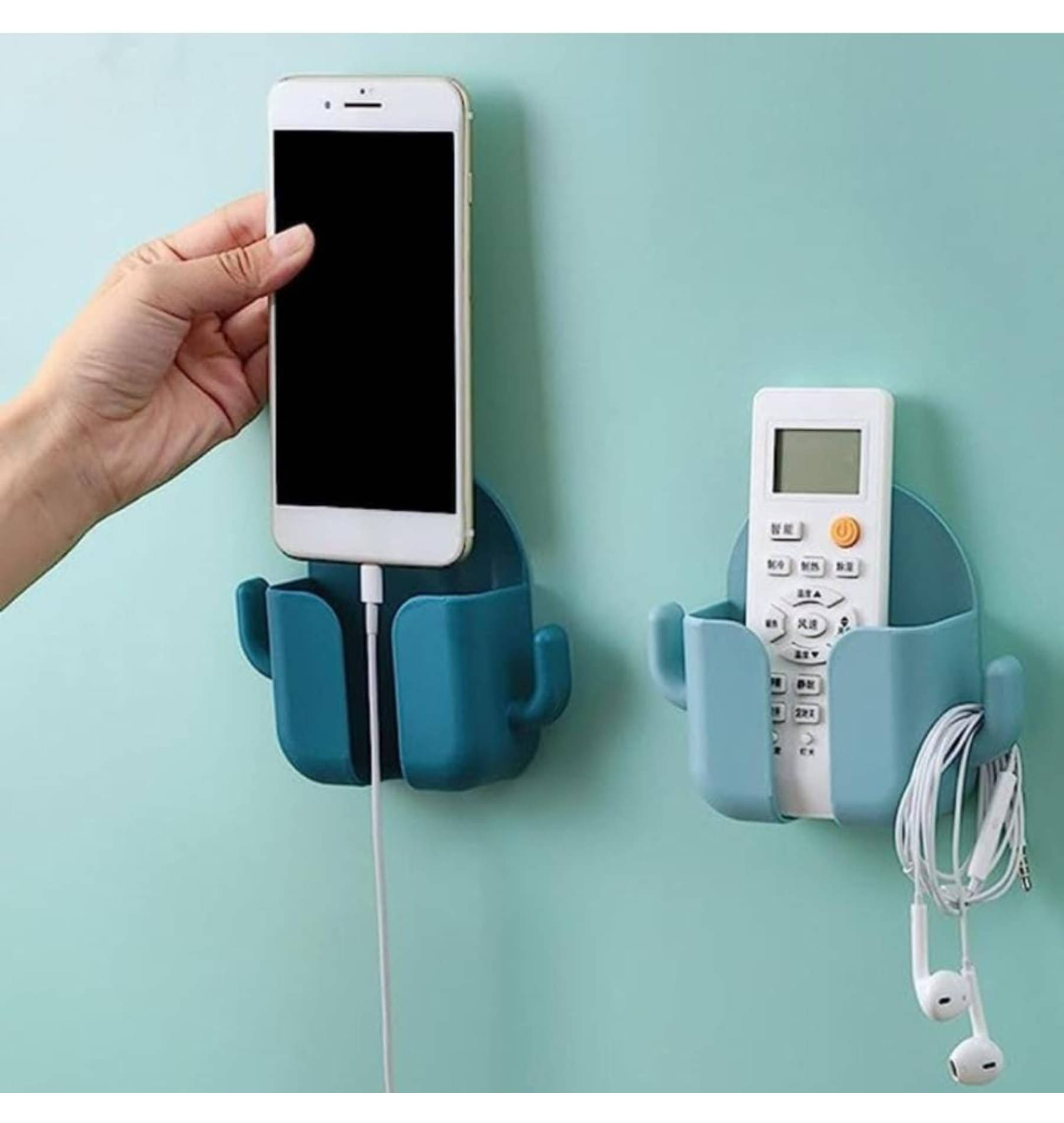     			GMPex 2 PC Wall Mount Key Remote Holder Mobile Charging Stand With 2 Hooks