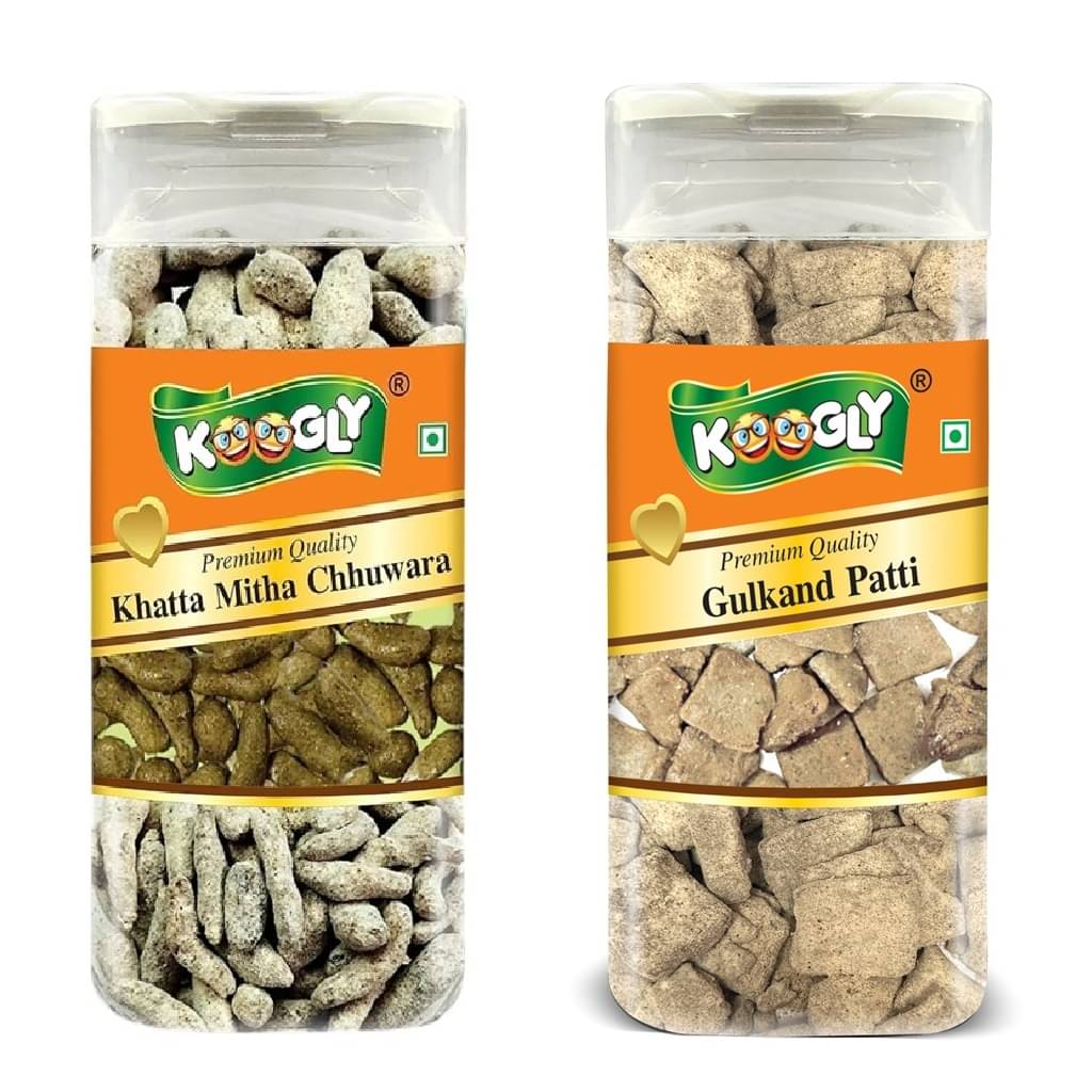 KOOGLY Khatta Mitha Chuhara+ Gulkand Patti Hard Candies 420 gm KOOGLY Khatta Mitha Chuhara+ Gulkand Patti Hard Candies 420 gm