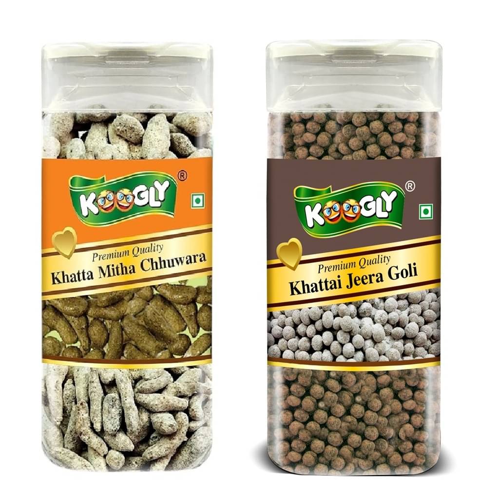     			KOOGLY Khatta Mitha Chuhara+ Khatta Jeera Goli Hard Candies 480 gm