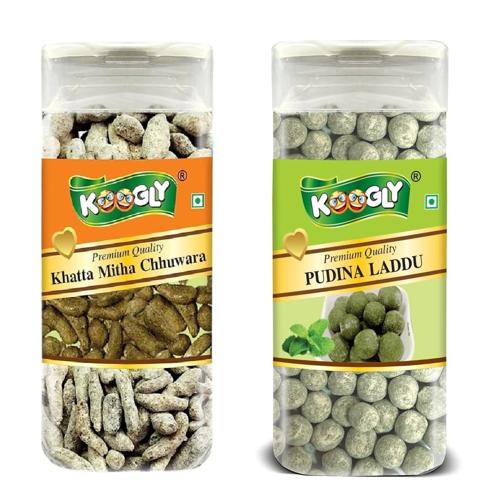 KOOGLY Khatta Mitha Chuhara+ Podina Laddu Hard Candies 480 gm KOOGLY Khatta Mitha Chuhara+ Podina Laddu Hard Candies 480 gm