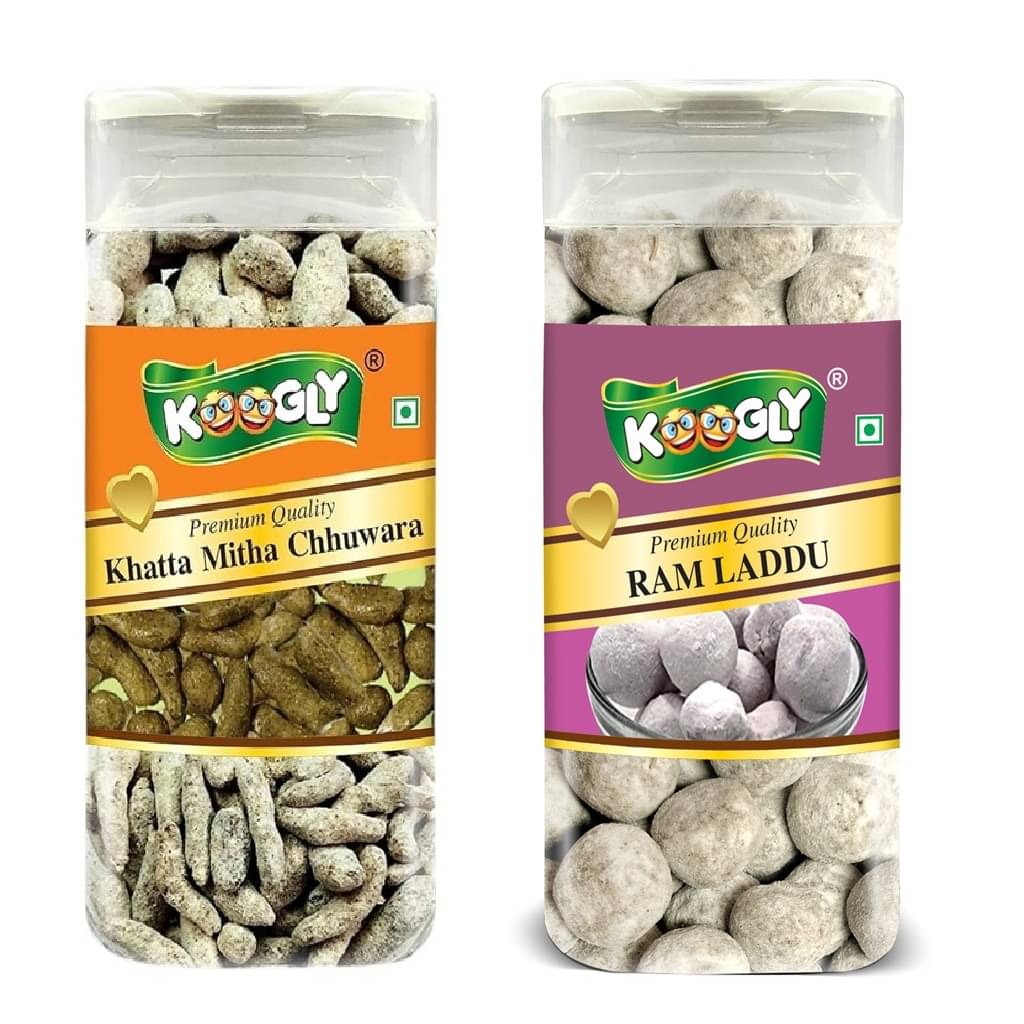KOOGLY Khatta Mitha Chuhara+ Ram Laddu Hard Candies 430 gm KOOGLY Khatta Mitha Chuhara+ Ram Laddu Hard Candies 430 gm