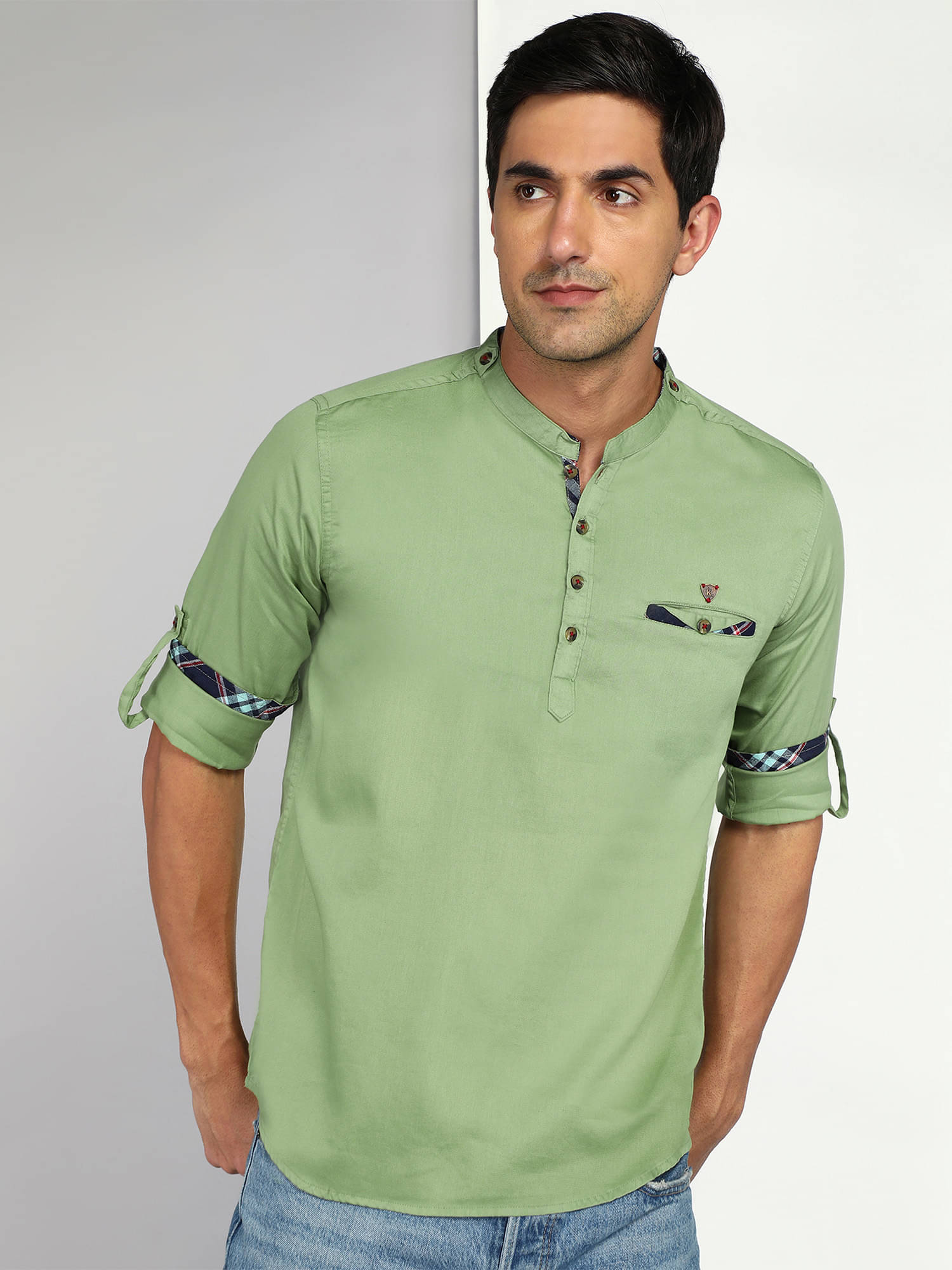     			Kuons Avenue Light Green Cotton Men's Regular Kurta ( Pack of 1 )