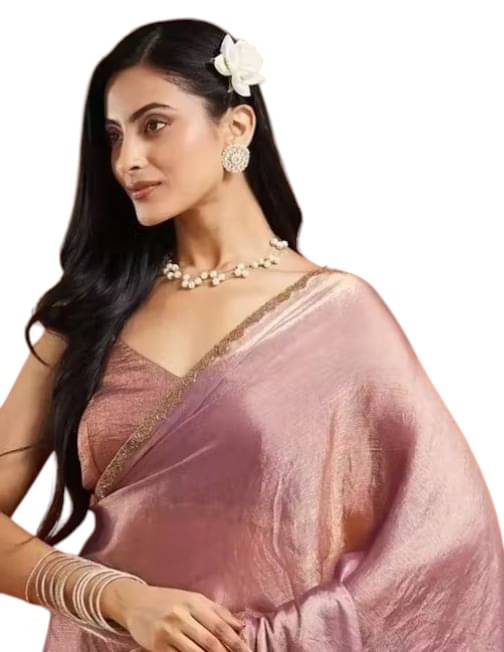     			Madhav Art Chiffon Solid Regular Saree With Unstitched Blouse Piece ( Purple )