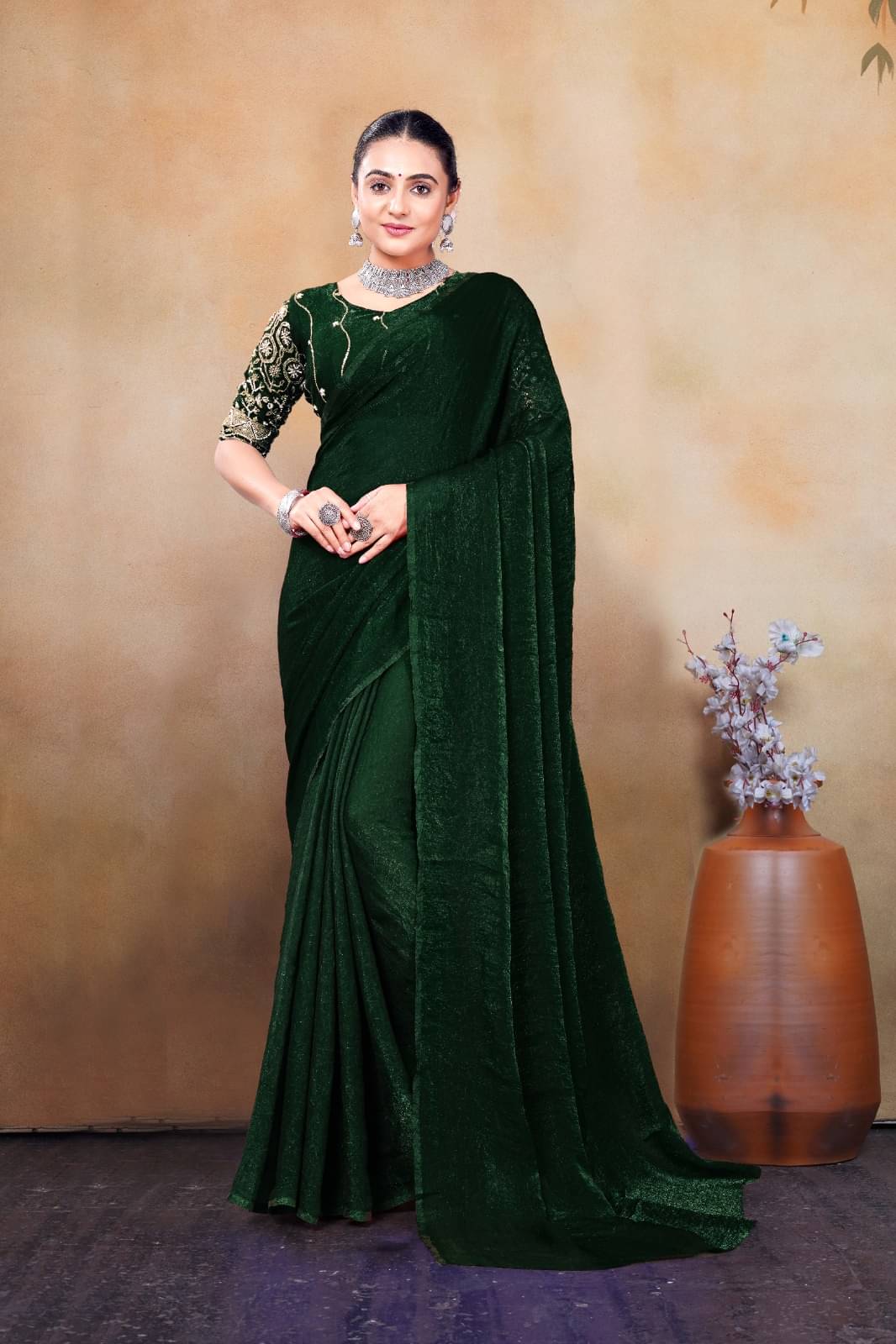 Madhav Art Silk Solid Regular Saree With Unstitched Blouse Piece ( Olive ) Madhav Art Silk Solid Regular Saree With Unstitched Blouse Piece ( Olive )