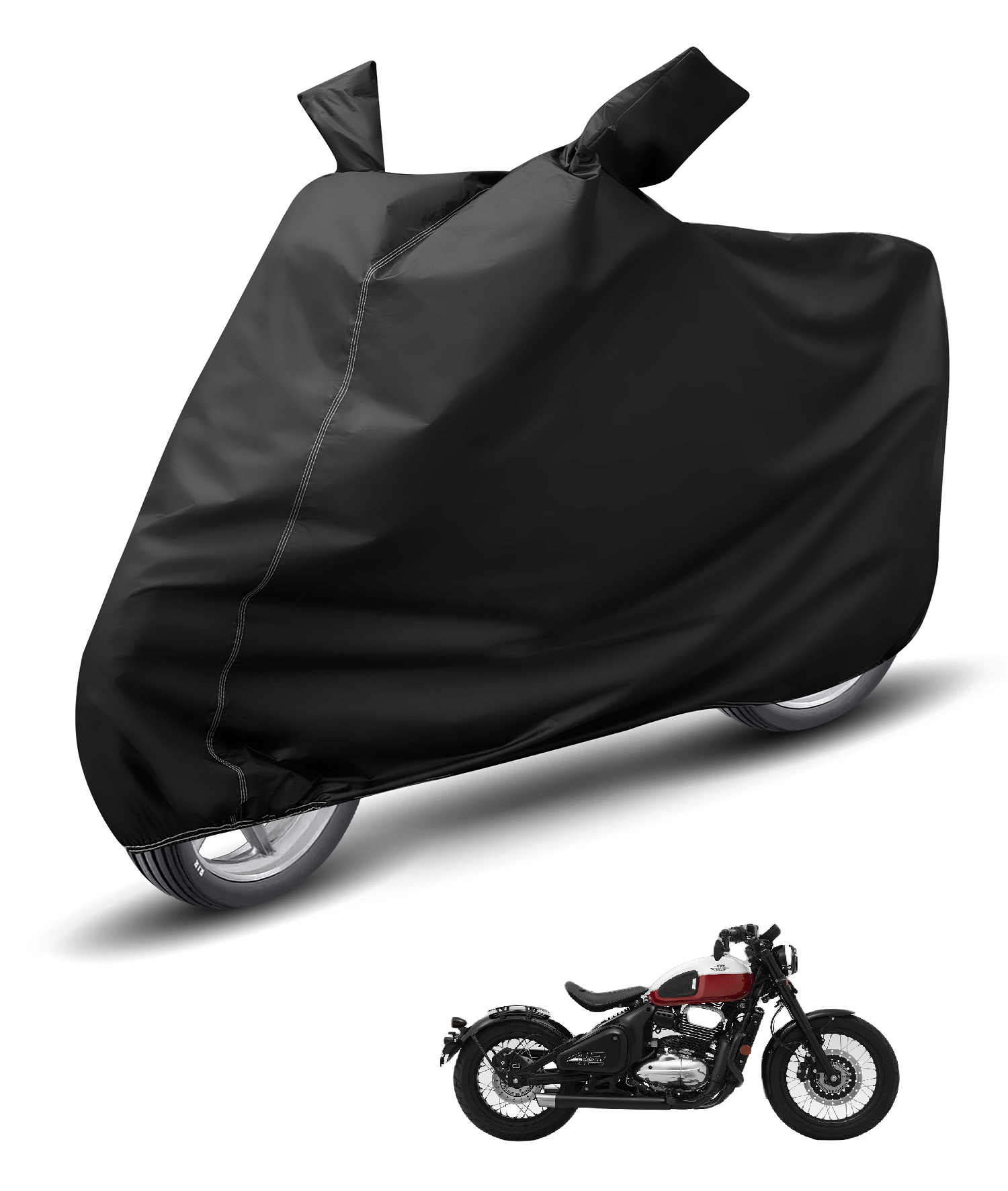 Mockhe Bike Body Cover for Jawa Jawa 42 Bobber ( Pack of 1 ) , Black