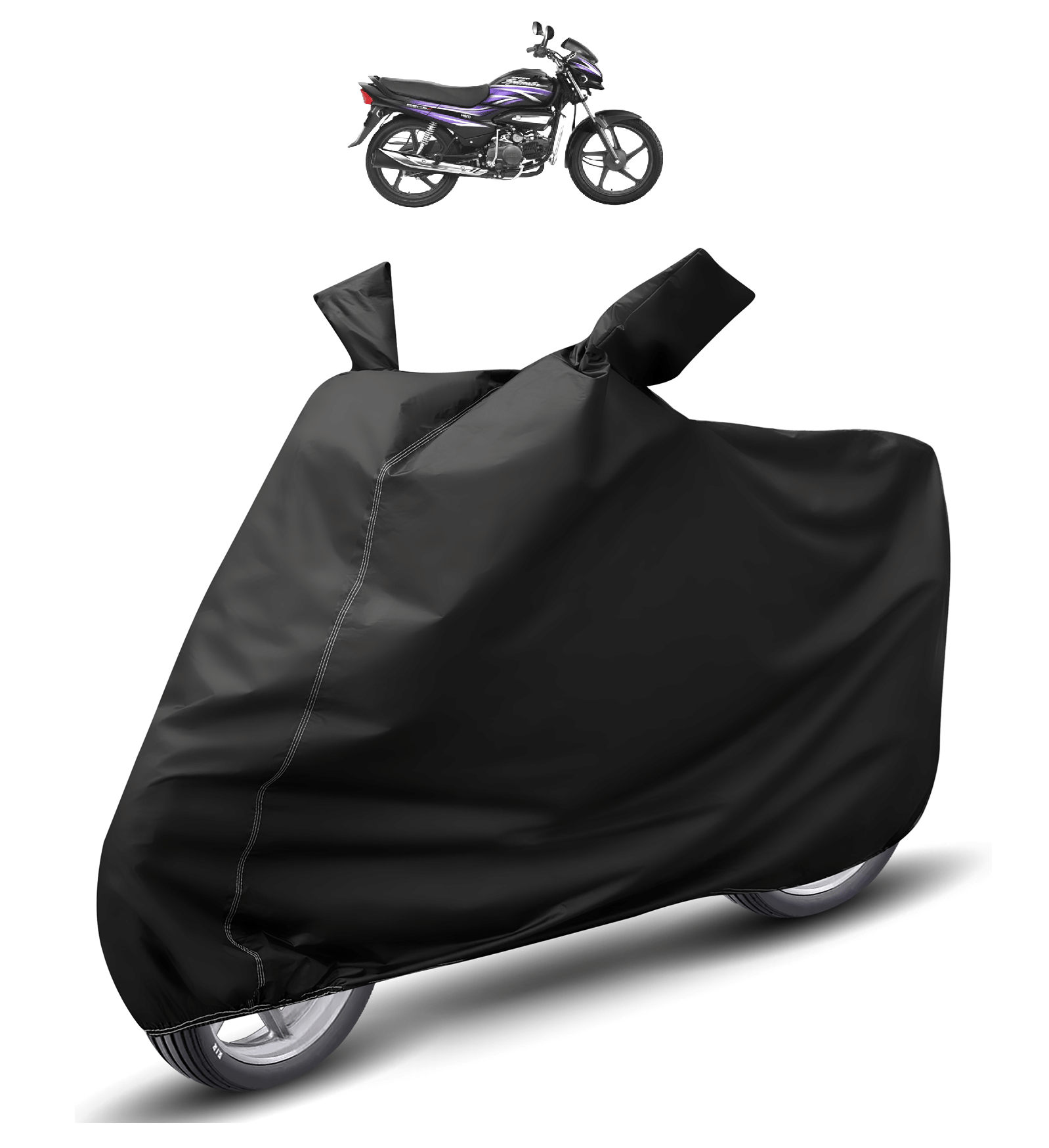     			Mockhe Bike Body Cover for Hero Super Splendor ( Pack of 1 ) , Black