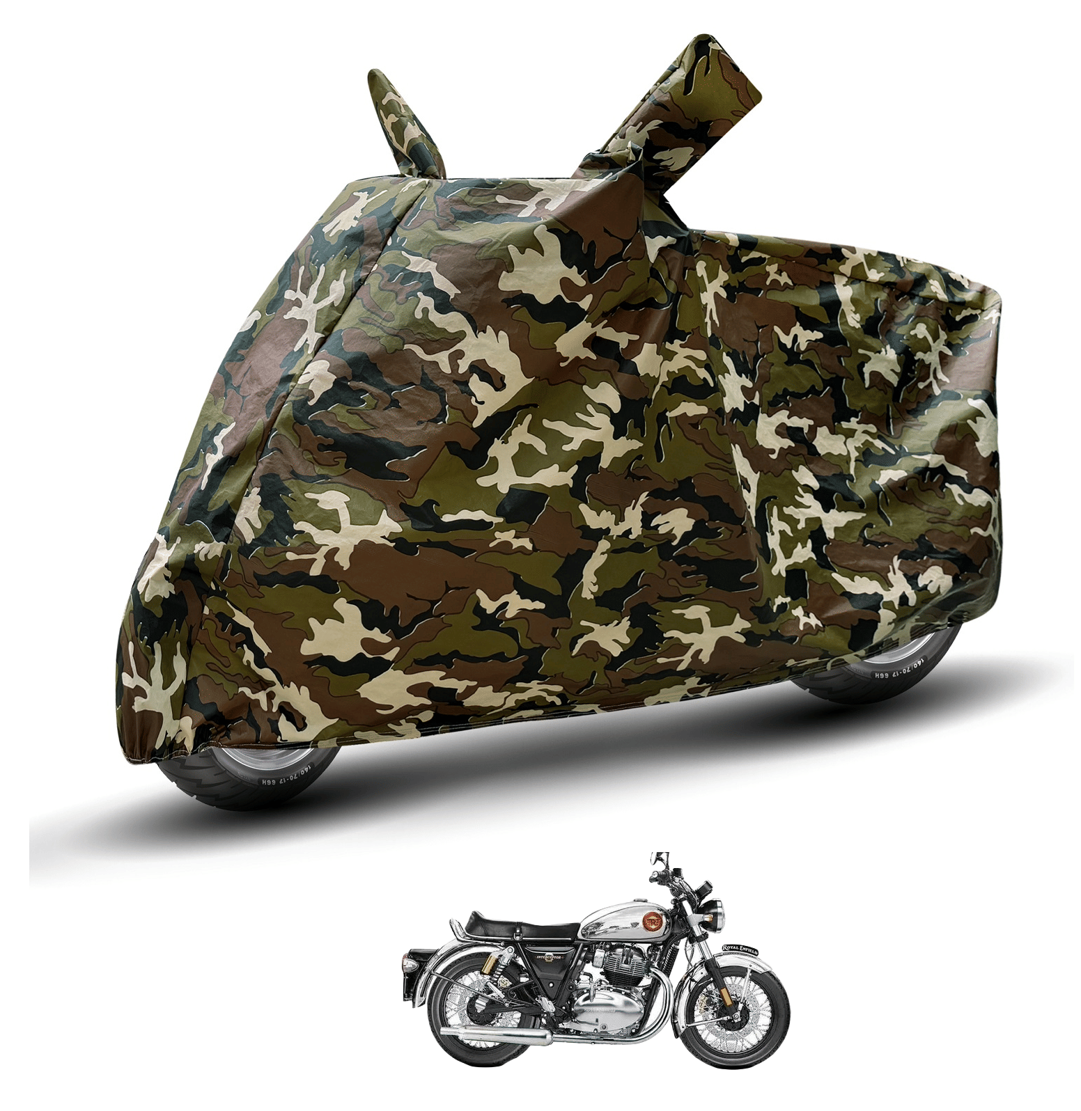 Mockhe Bike Body Cover for Royal Enfield Interceptor 650 ( Pack of 1 ) , Camouflage Mockhe Bike Body Cover for Royal Enfield Interceptor 650 ( Pack of 1 ) , Camouflage