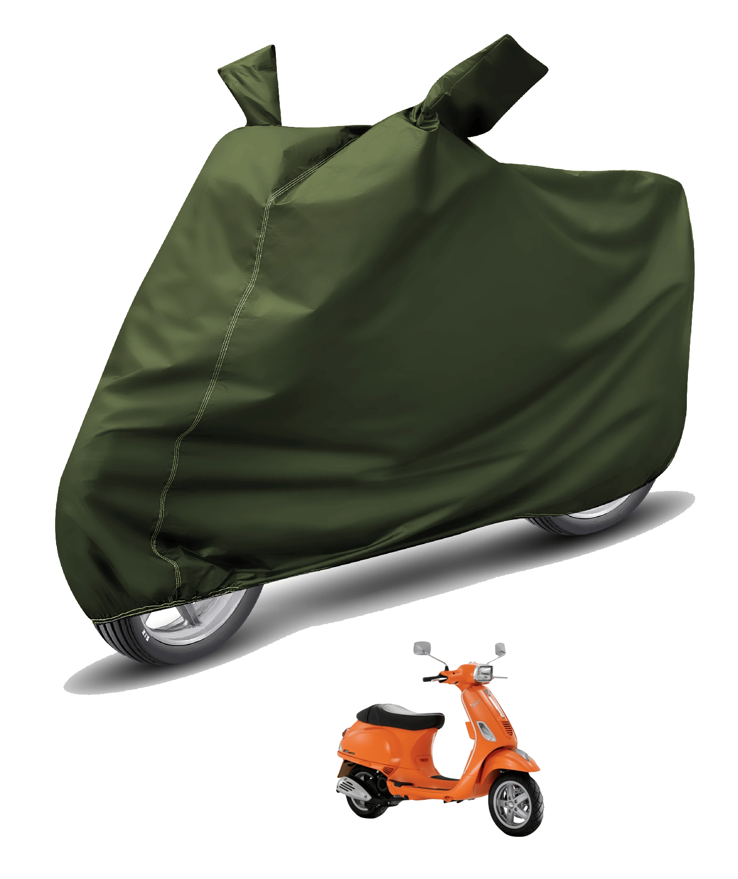 Mockhe Bike Body Cover for Vespa All Bike Models ( Pack of 1 ) , Green Mockhe Bike Body Cover for Vespa All Bike Models ( Pack of 1 ) , Green