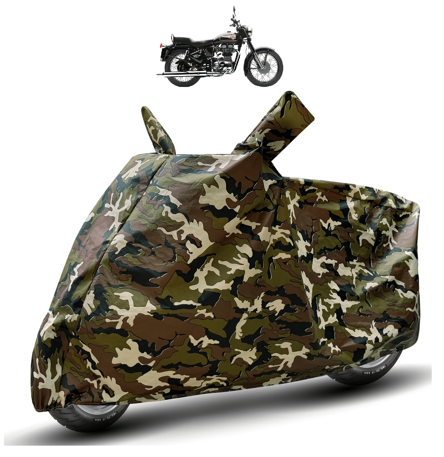     			Mockhe Bike Body Cover for Royal Enfield Bullet 350 ( Pack of 1 ) , Camouflage